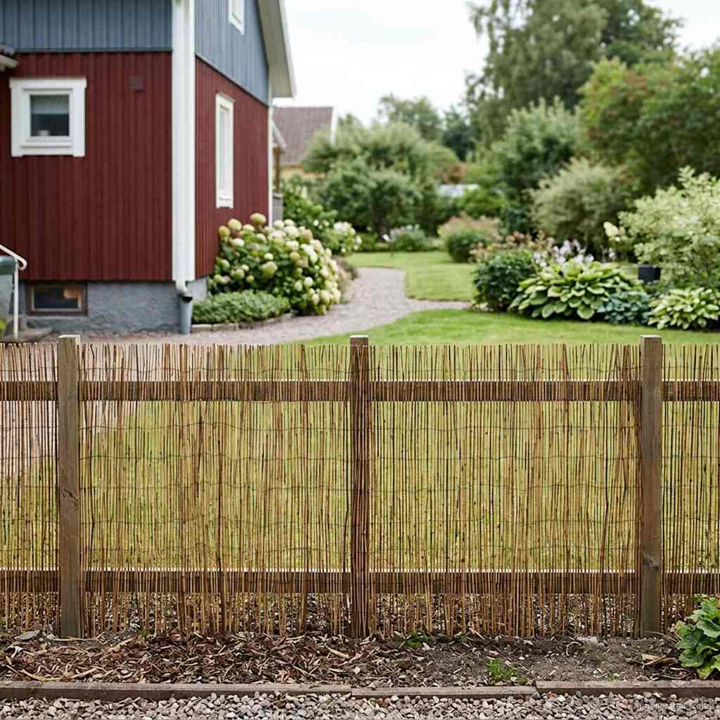 vidaXL Tuinhek Gecarboniseerd riet 500 x 100 cm