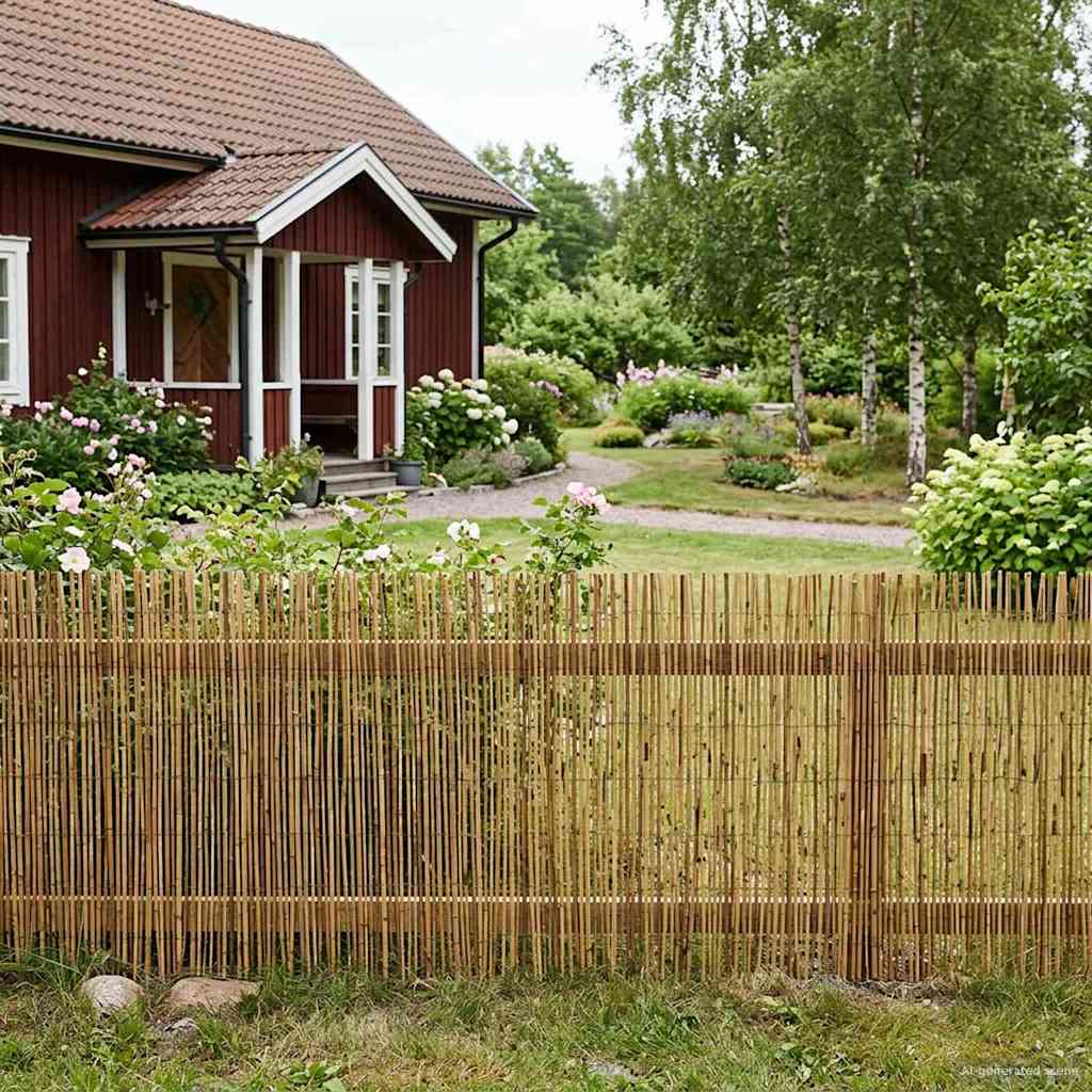 vidaXL Tuinhek Gecarboniseerd riet 500 x 100 cm