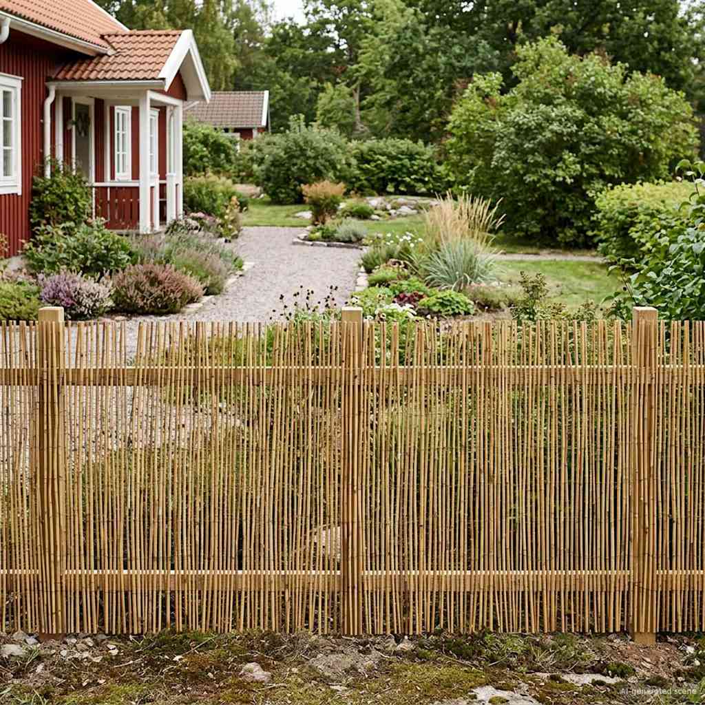 vidaXL Tuinhek Gecarboniseerd riet 500 x 100 cm