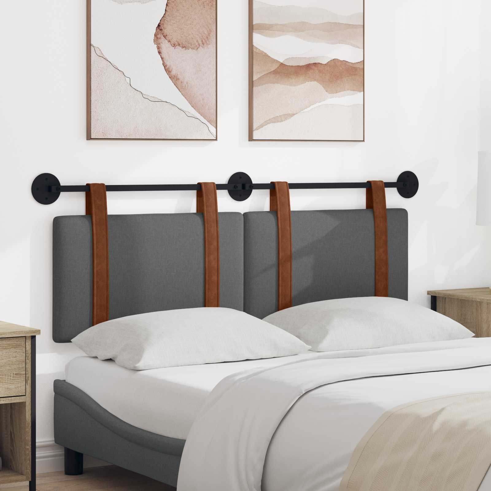 vidaXL Hangend Hoofdeinde Effen Wolkengrijs 80 x 40 cm Bewerkt hout