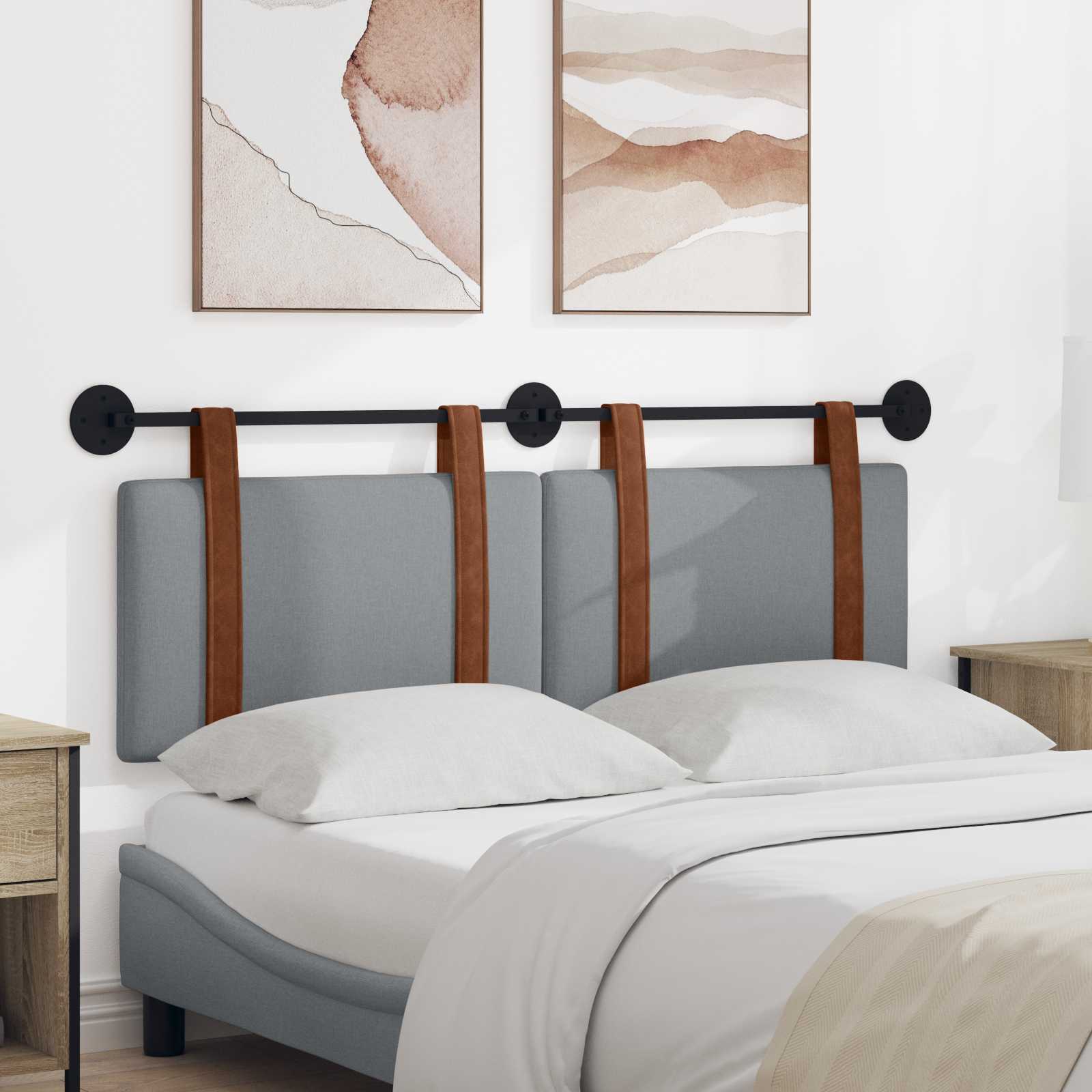 vidaXL Hangend Hoofdeinde Effen Wolkengrijs 80 x 40 cm Bewerkt hout