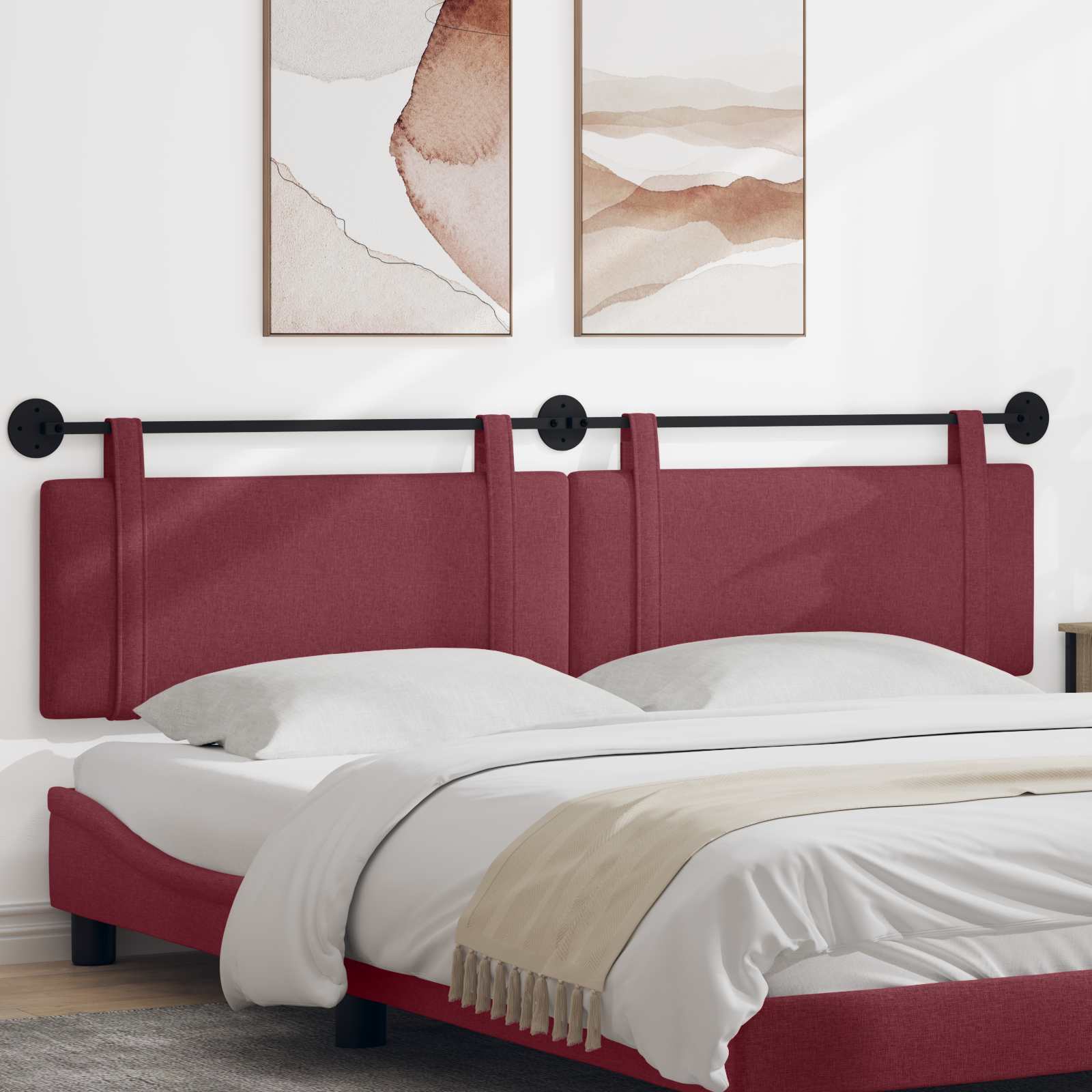 vidaXL Hangend Hoofdeinde Effen Wolkengrijs 90 x 55 x 5 cm Stof