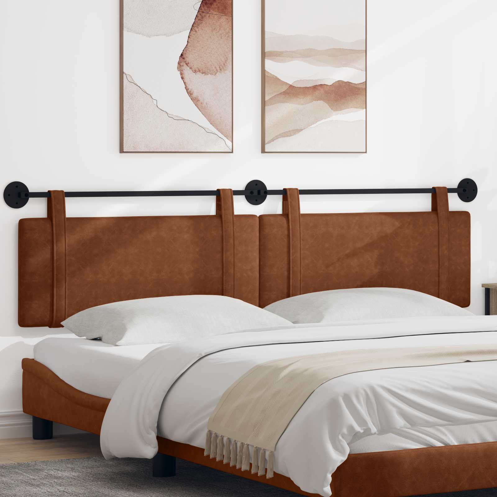 vidaXL Hangend Hoofdeinde Glanzend Bruin 100 x 55 x 5 cm Antiek PU