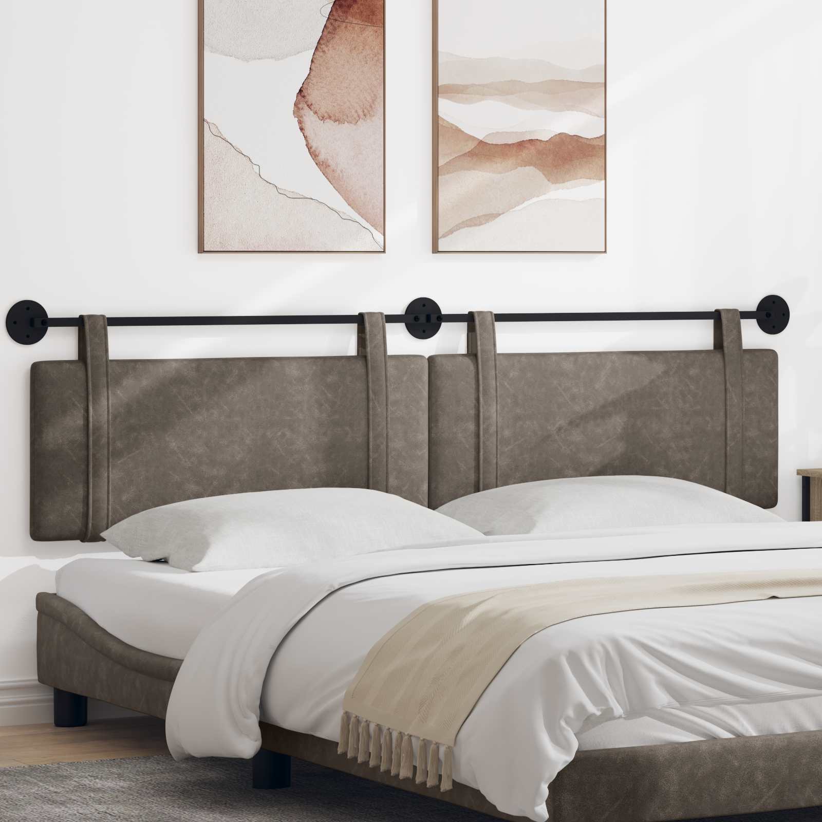 vidaXL Hangend Hoofdeinde Glanzend Bruin 100 x 55 x 5 cm Antiek PU