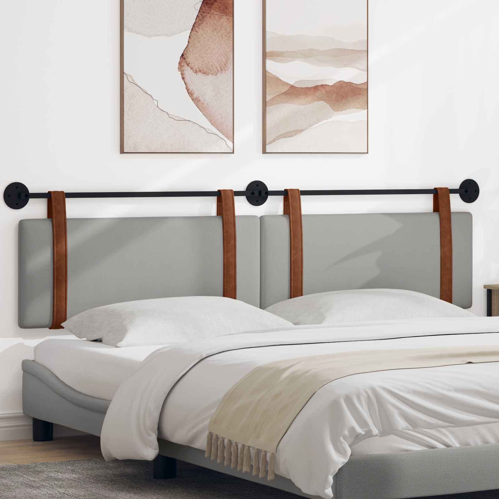 vidaXL Hangend Hoofdeinde Effen Wolkengrijs 80 x 40 cm Bewerkt hout
