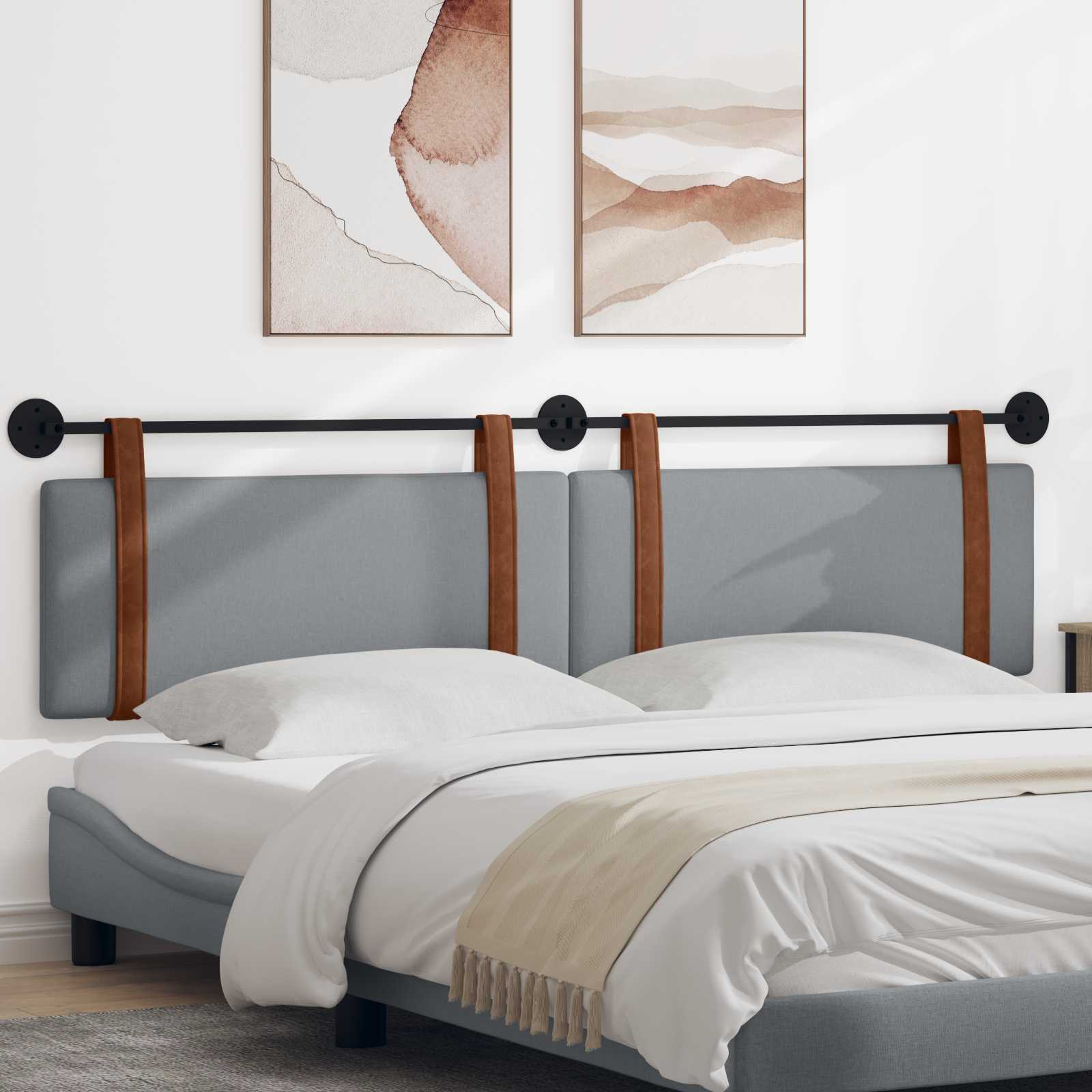 vidaXL Hangend Hoofdeinde Effen Wolkengrijs 80 x 40 cm Bewerkt hout