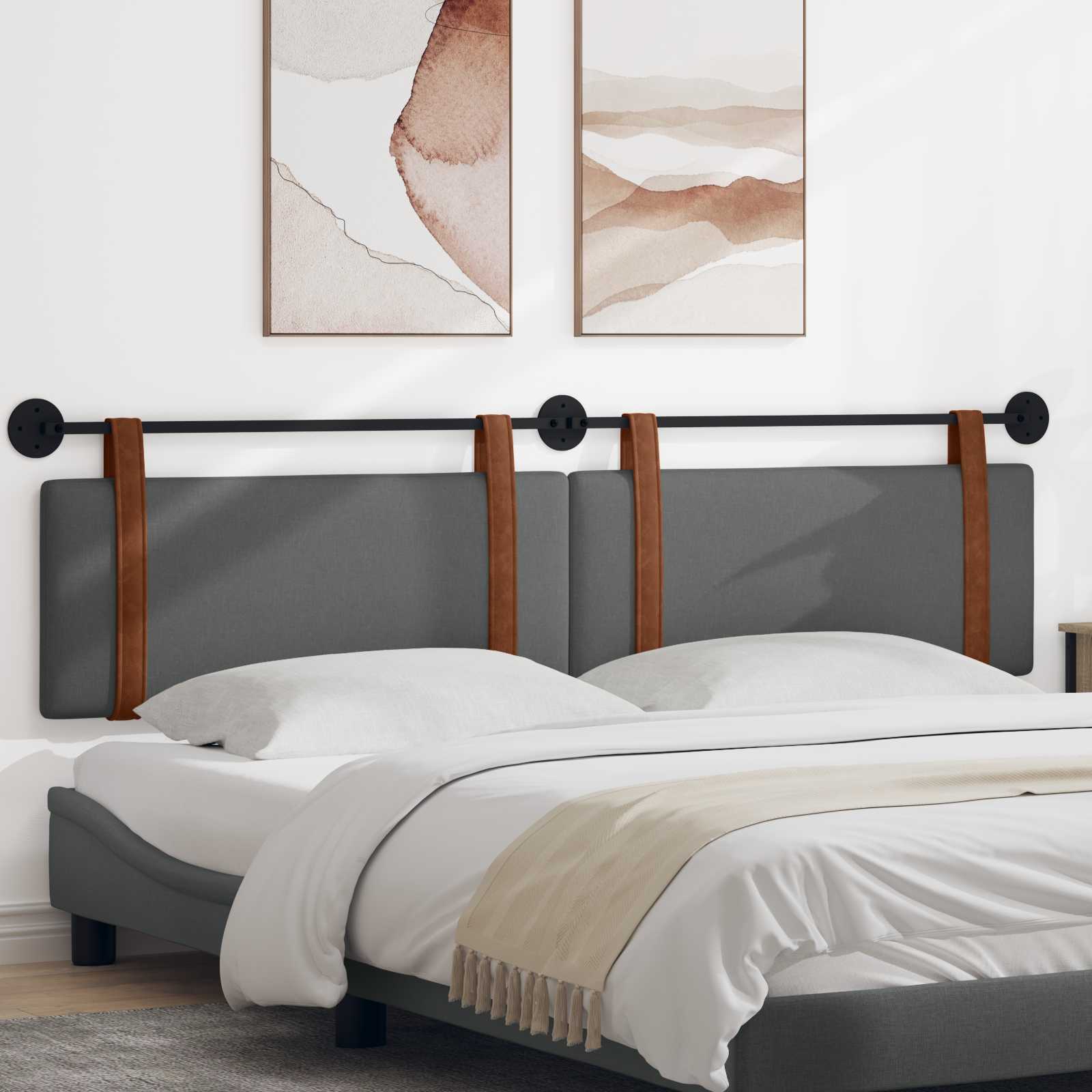 vidaXL Hangend Hoofdeinde Effen Wolkengrijs 80 x 40 cm Bewerkt hout