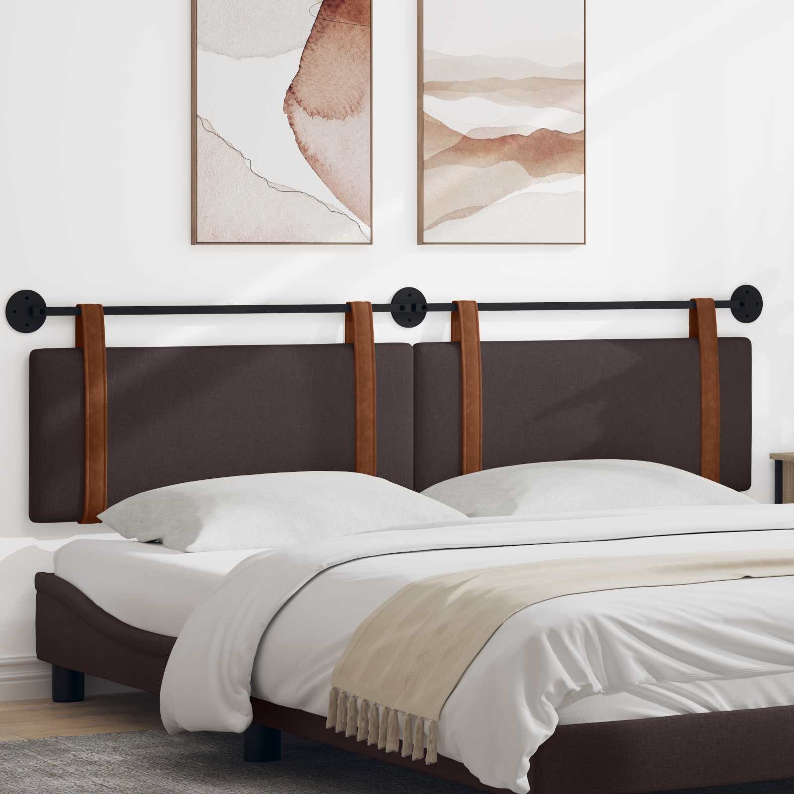 vidaXL Hangend Hoofdeinde Effen Wolkengrijs 80 x 40 cm Bewerkt hout