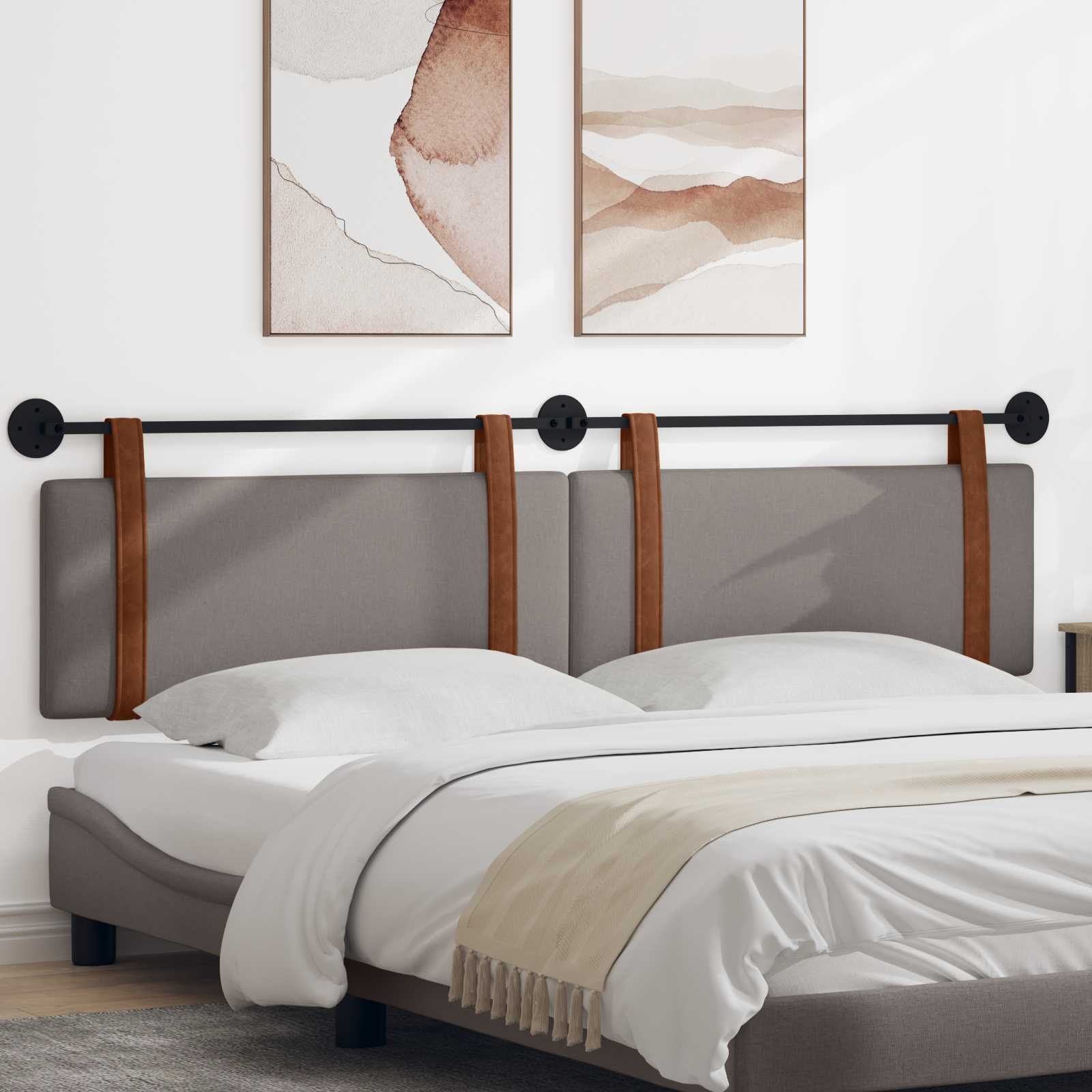 vidaXL Hangend Hoofdeinde Effen Wolkengrijs 80 x 40 cm Bewerkt hout