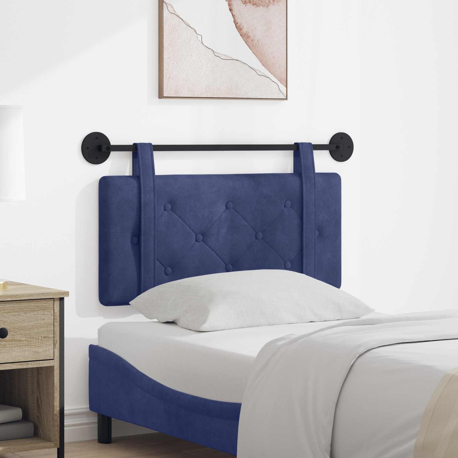 vidaXL Hangend Hoofdeinde Lichtgrijs 90 x 55 x 5 cm Fluweel