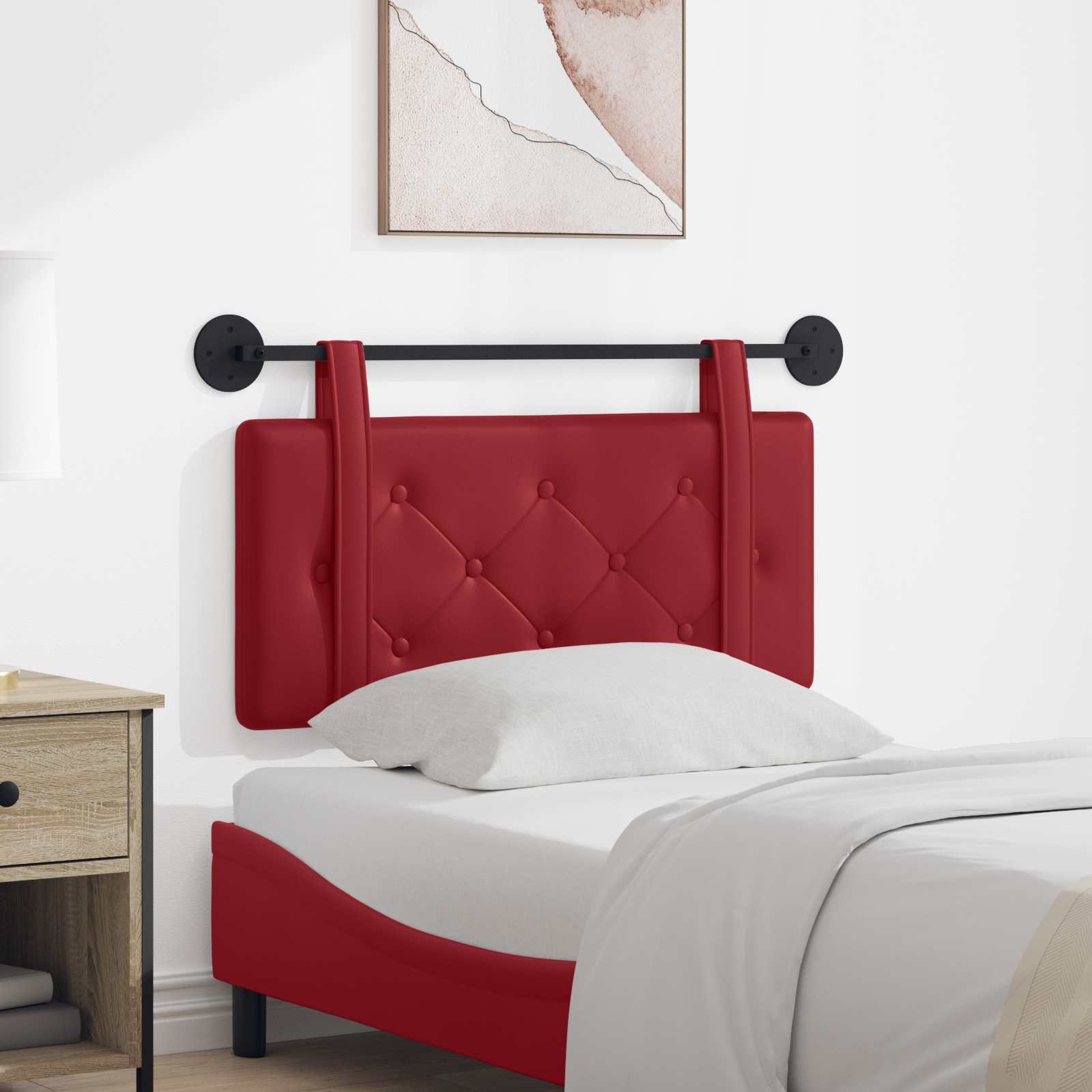 vidaXL Hangend Hoofdeinde Wandgemonteerd Crème 80 cm Nep Leer