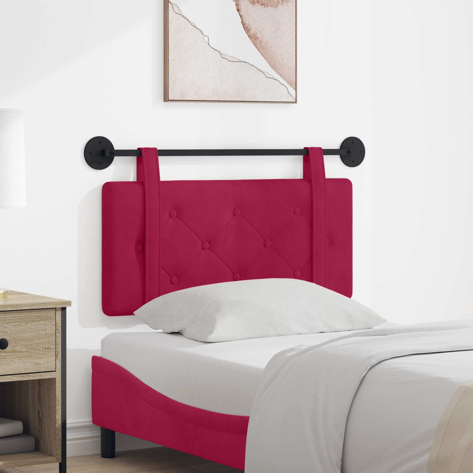 vidaXL Hangend Hoofdeinde Lichtgrijs 90 x 55 x 5 cm Fluweel
