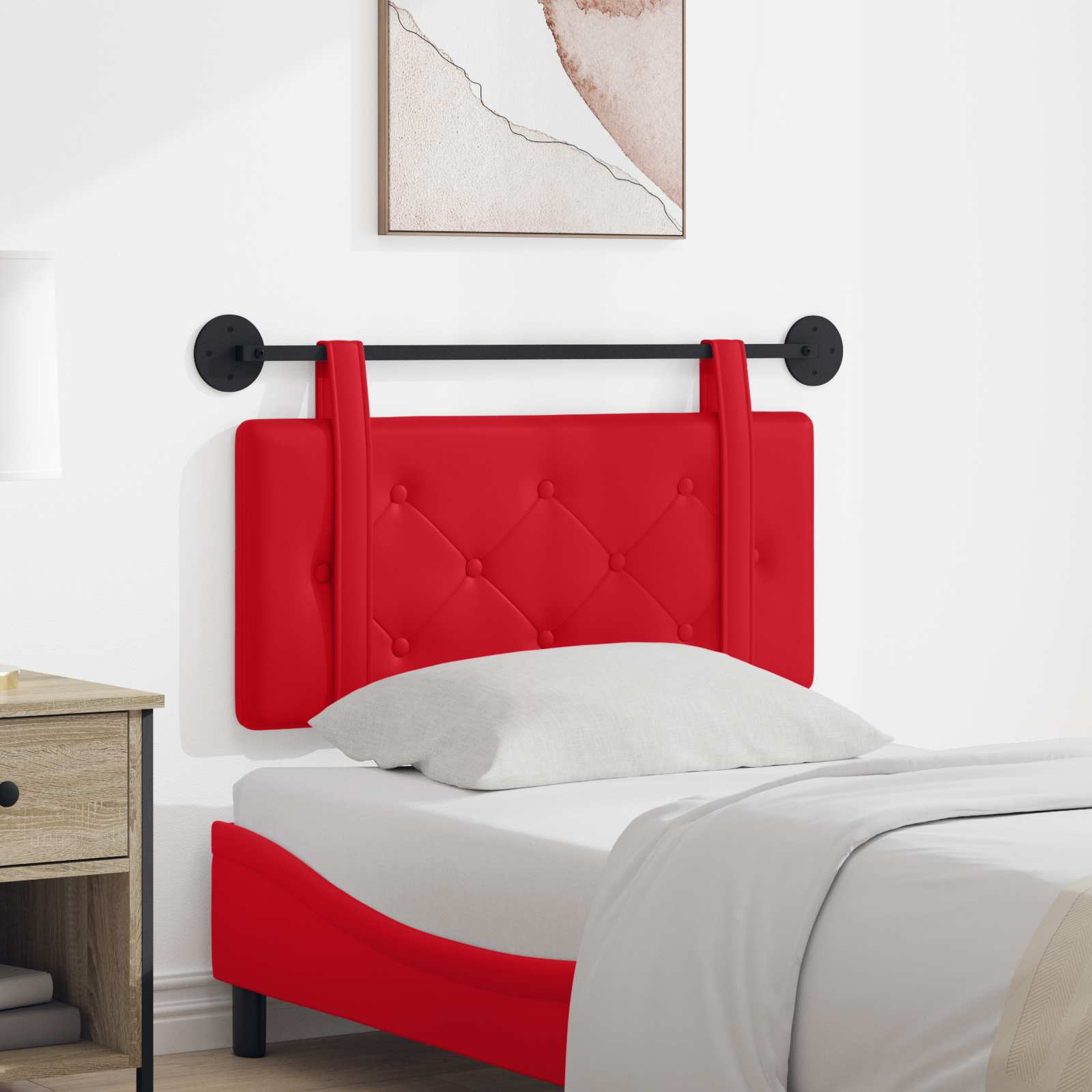 vidaXL Hangend Hoofdeinde Wandgemonteerd Crème 80 cm Nep Leer