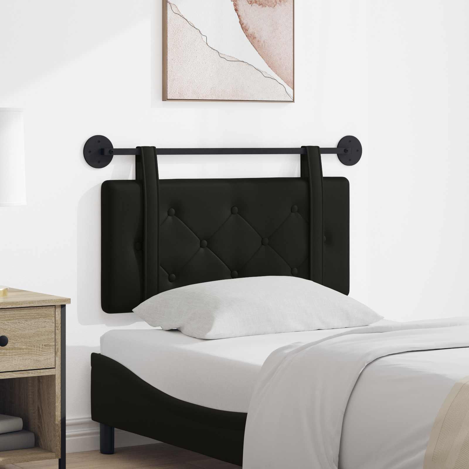 vidaXL Hangend Hoofdeinde Wandgemonteerd Crème 80 cm Nep Leer