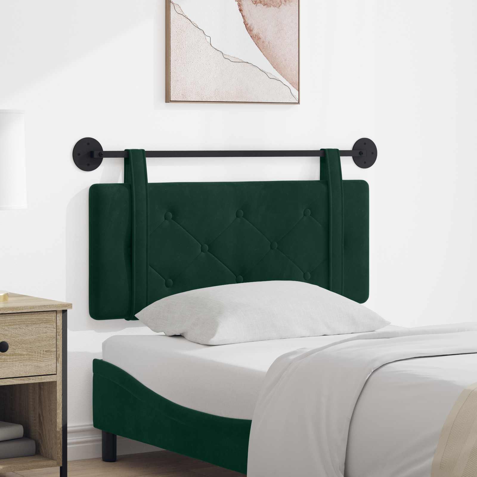 vidaXL Hangend Hoofdeinde Lichtgrijs 90 x 55 x 5 cm Fluweel