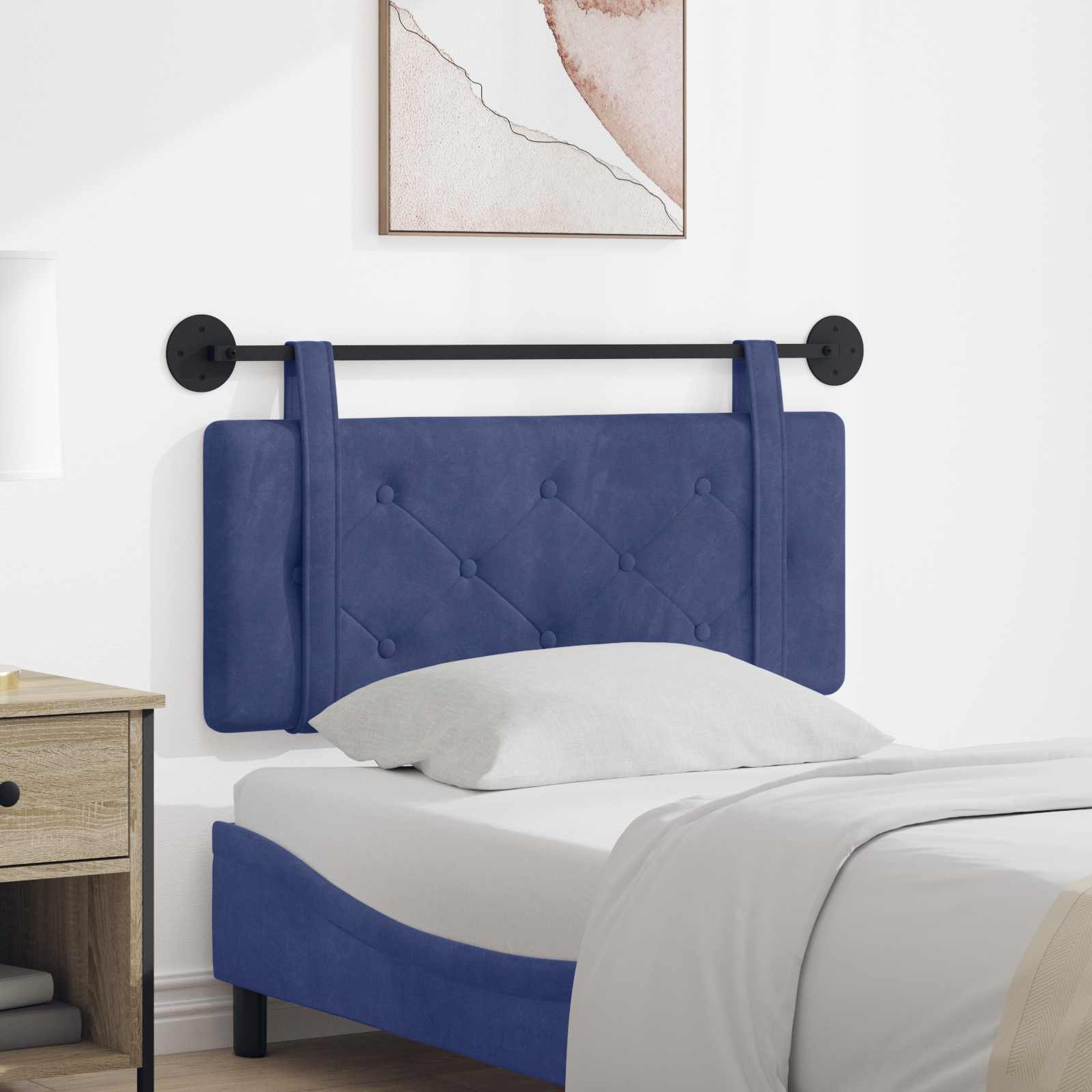 vidaXL Hangend Hoofdeinde Lichtgrijs 90 x 55 x 5 cm Fluweel