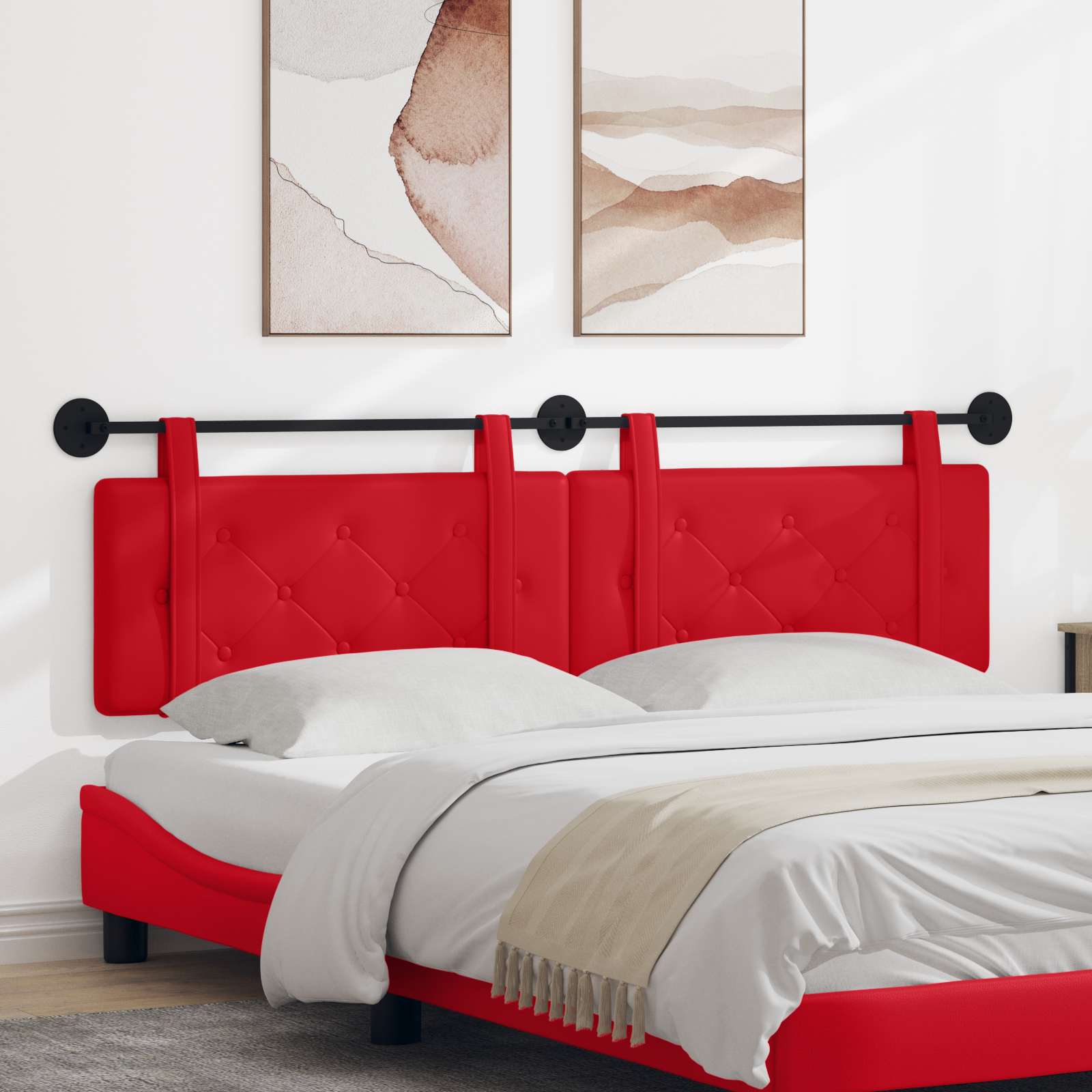 vidaXL Hangend Hoofdeinde Wandgemonteerd Crème 80 cm Nep Leer