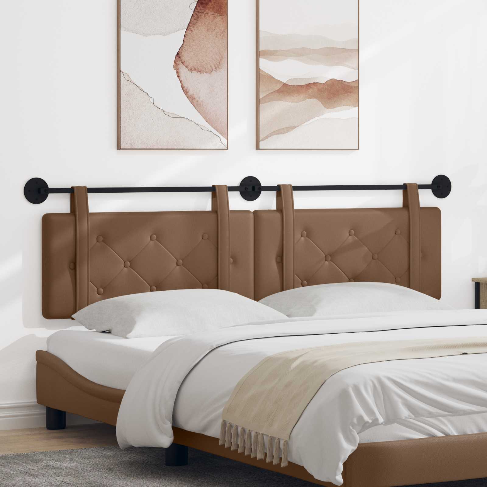vidaXL Hangend Hoofdeinde Wandgemonteerd Crème 80 cm Nep Leer