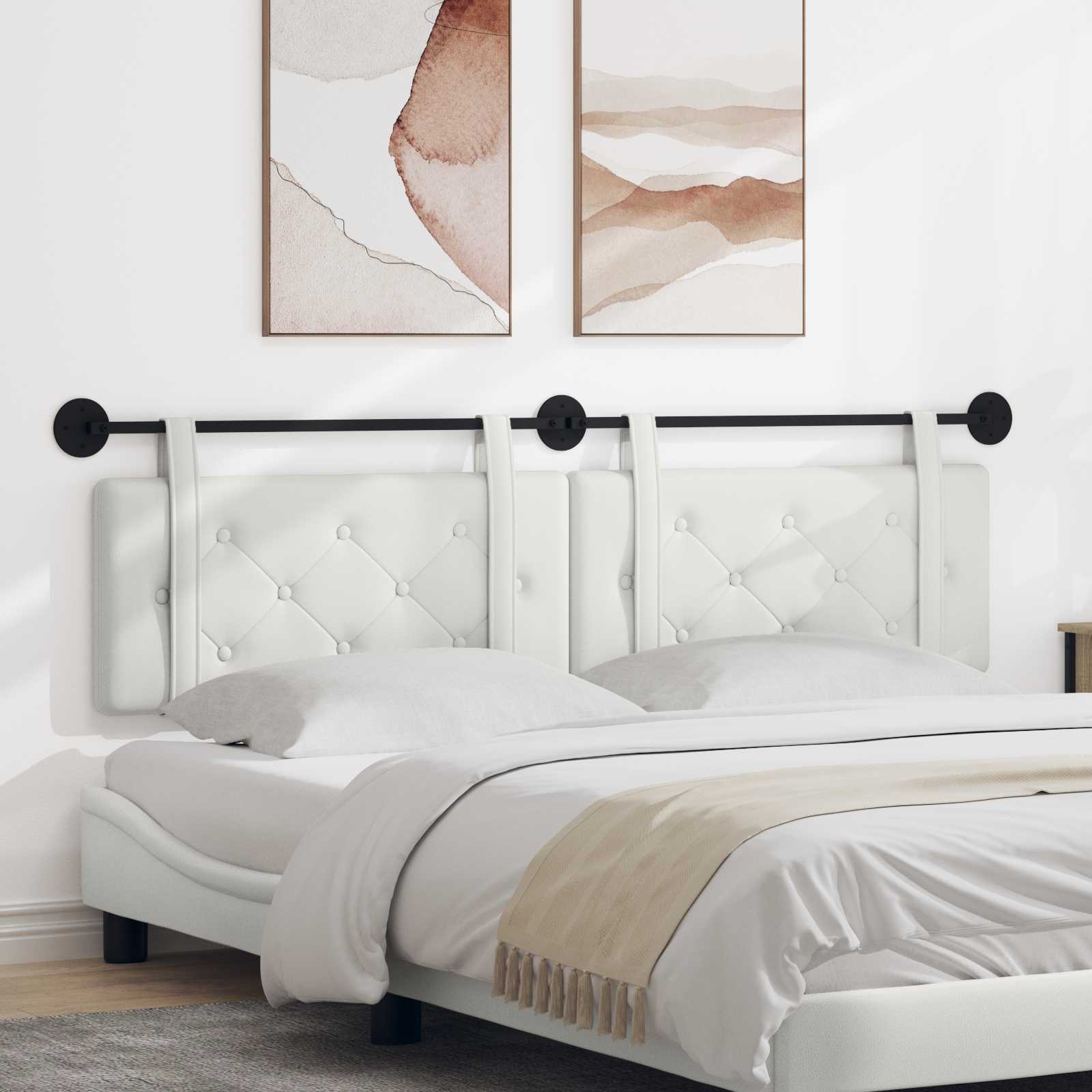 vidaXL Hangend Hoofdeinde Wandgemonteerd Crème 80 cm Nep Leer