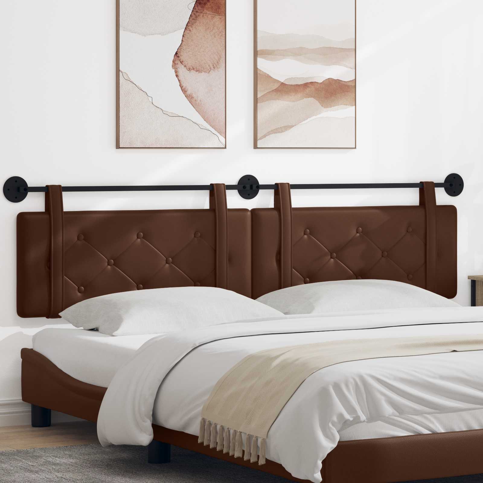 vidaXL Hangend Hoofdeinde Wandgemonteerd Crème 80 cm Nep Leer