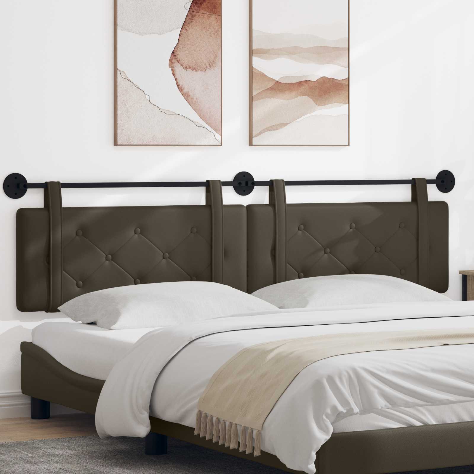 vidaXL Hangend Hoofdeinde Wandgemonteerd Crème 80 cm Nep Leer