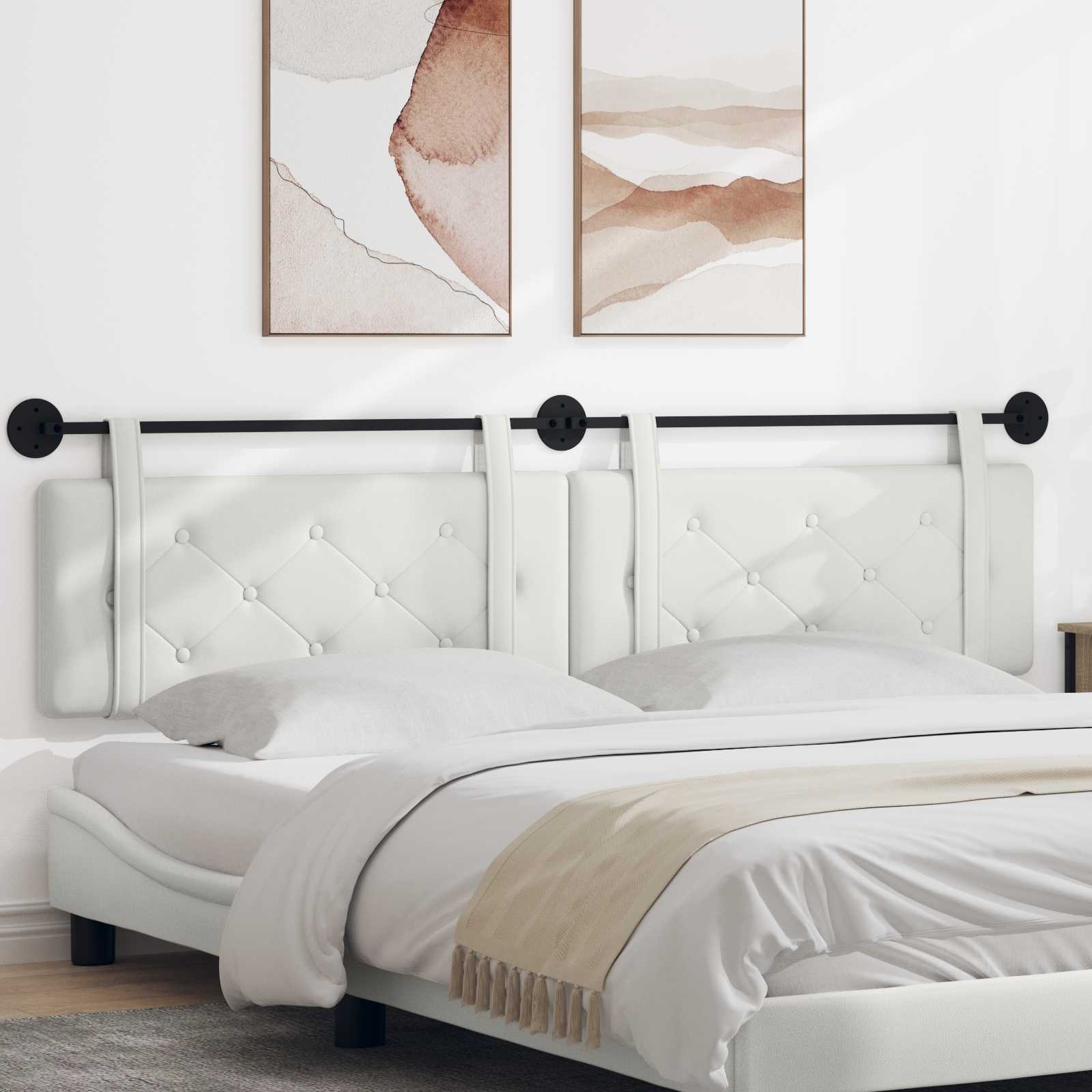 vidaXL Hangend Hoofdeinde Wandgemonteerd Crème 80 cm Nep Leer