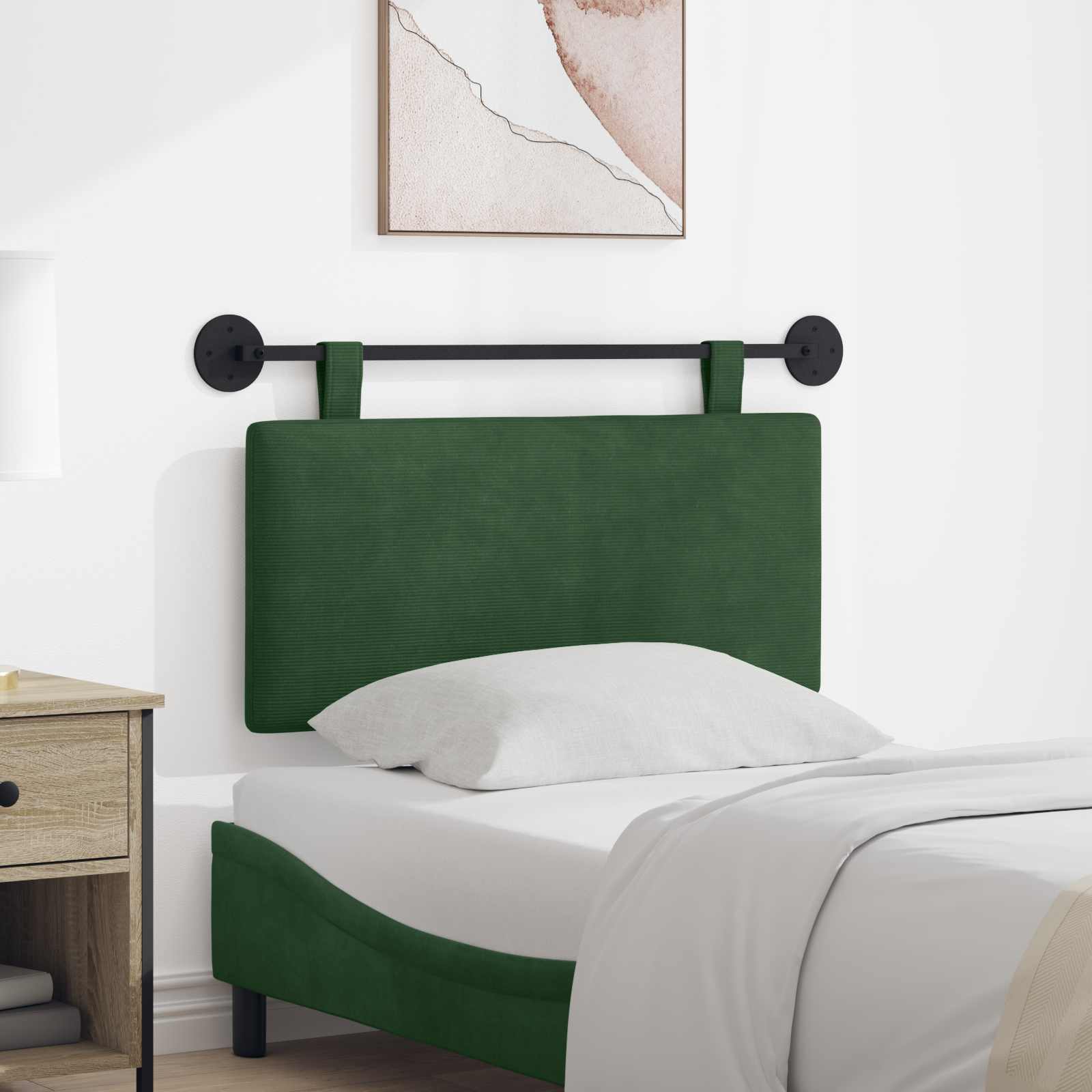 vidaXL Hangend Hoofdeinde Effen Lichtgrijs 150 x 55 x 5 cm Katoen Stof