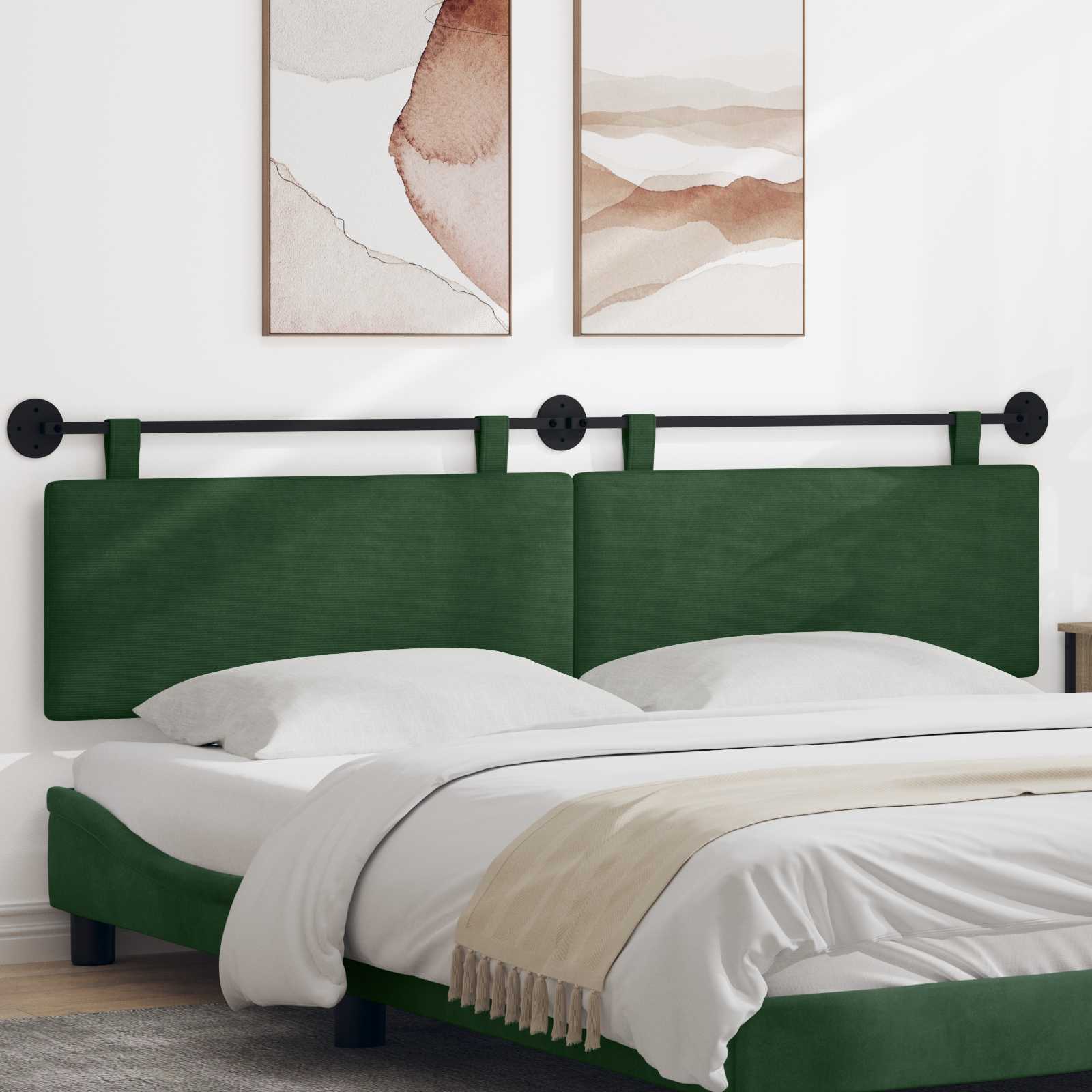 vidaXL Hangend Hoofdeinde Effen Lichtgrijs 150 x 55 x 5 cm Katoen Stof