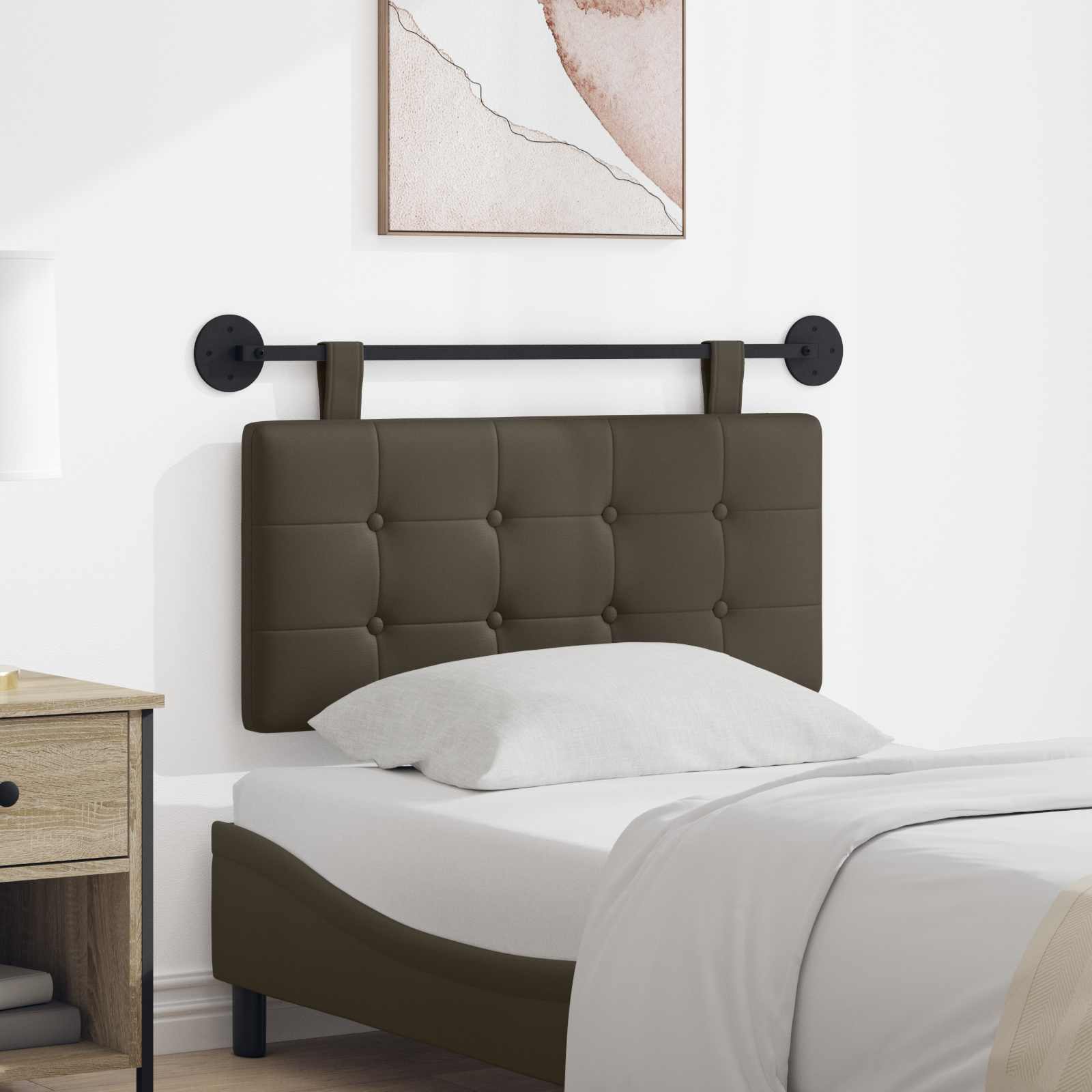 vidaXL Hangend Hoofdeinde Crème 100 x 55 x 5 cm Nep Leer