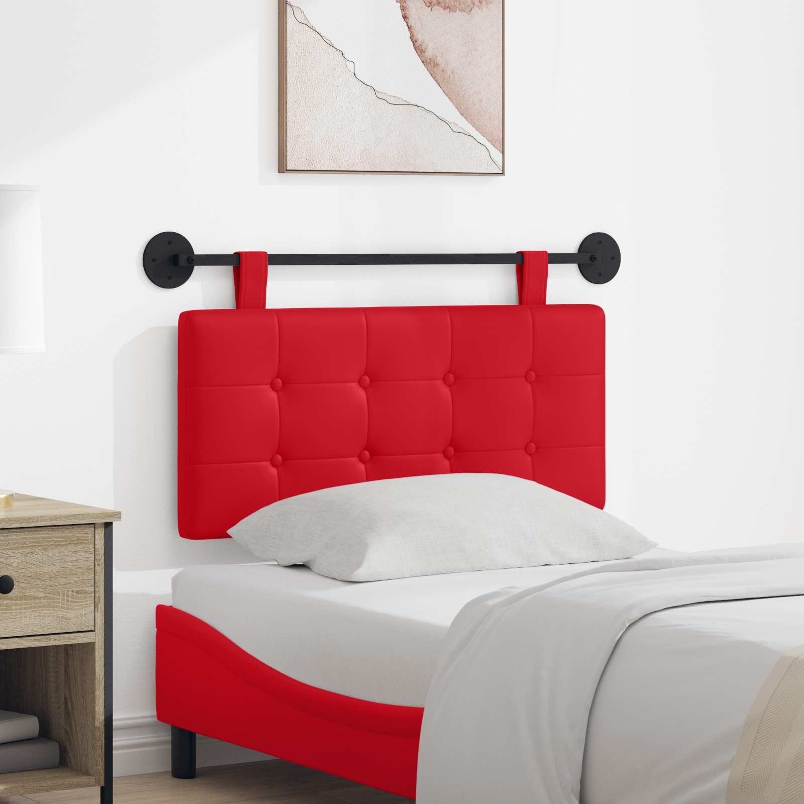vidaXL Hangend Hoofdeinde Crème 100 x 55 x 5 cm Nep Leer