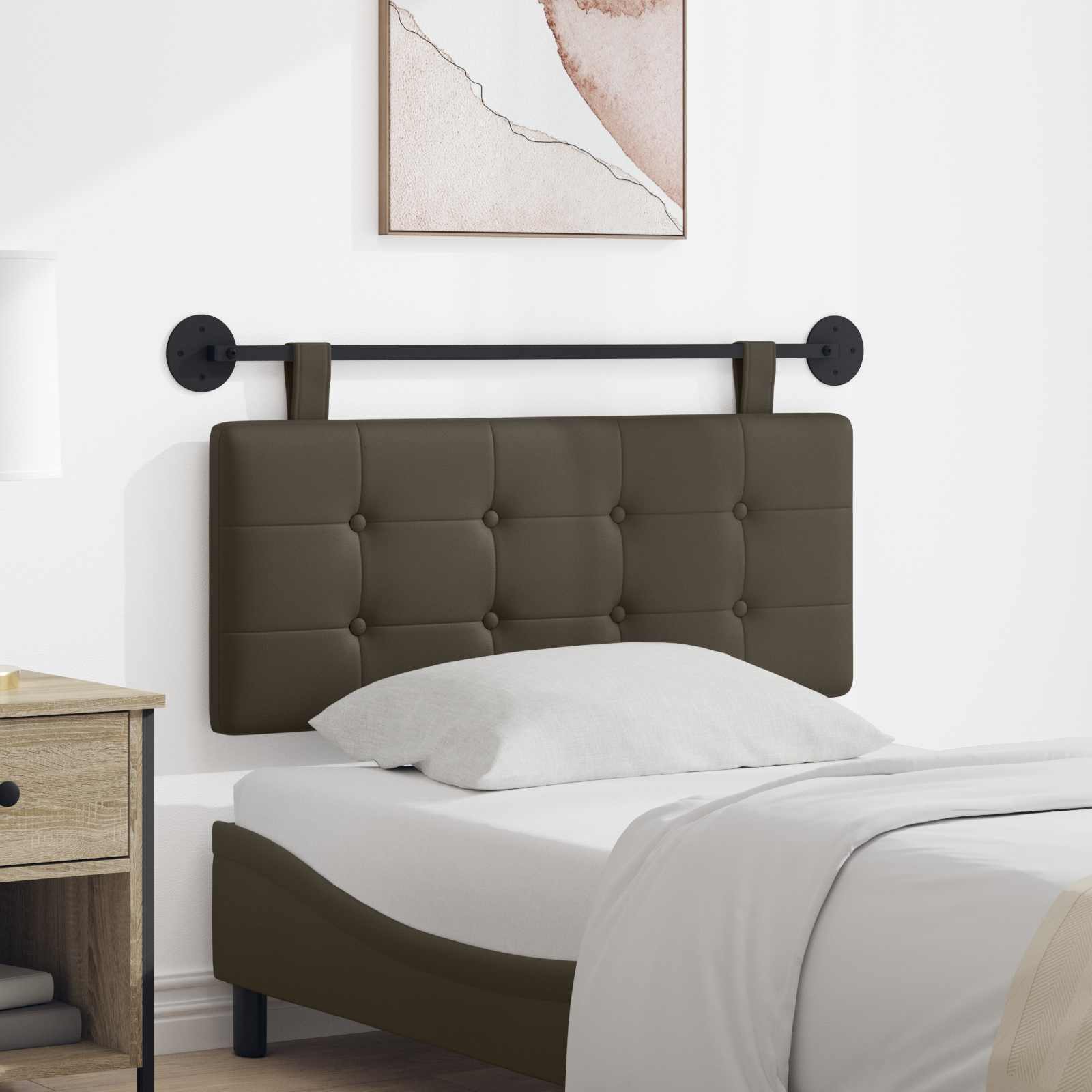 vidaXL Hangend Hoofdeinde Crème 100 x 55 x 5 cm Nep Leer