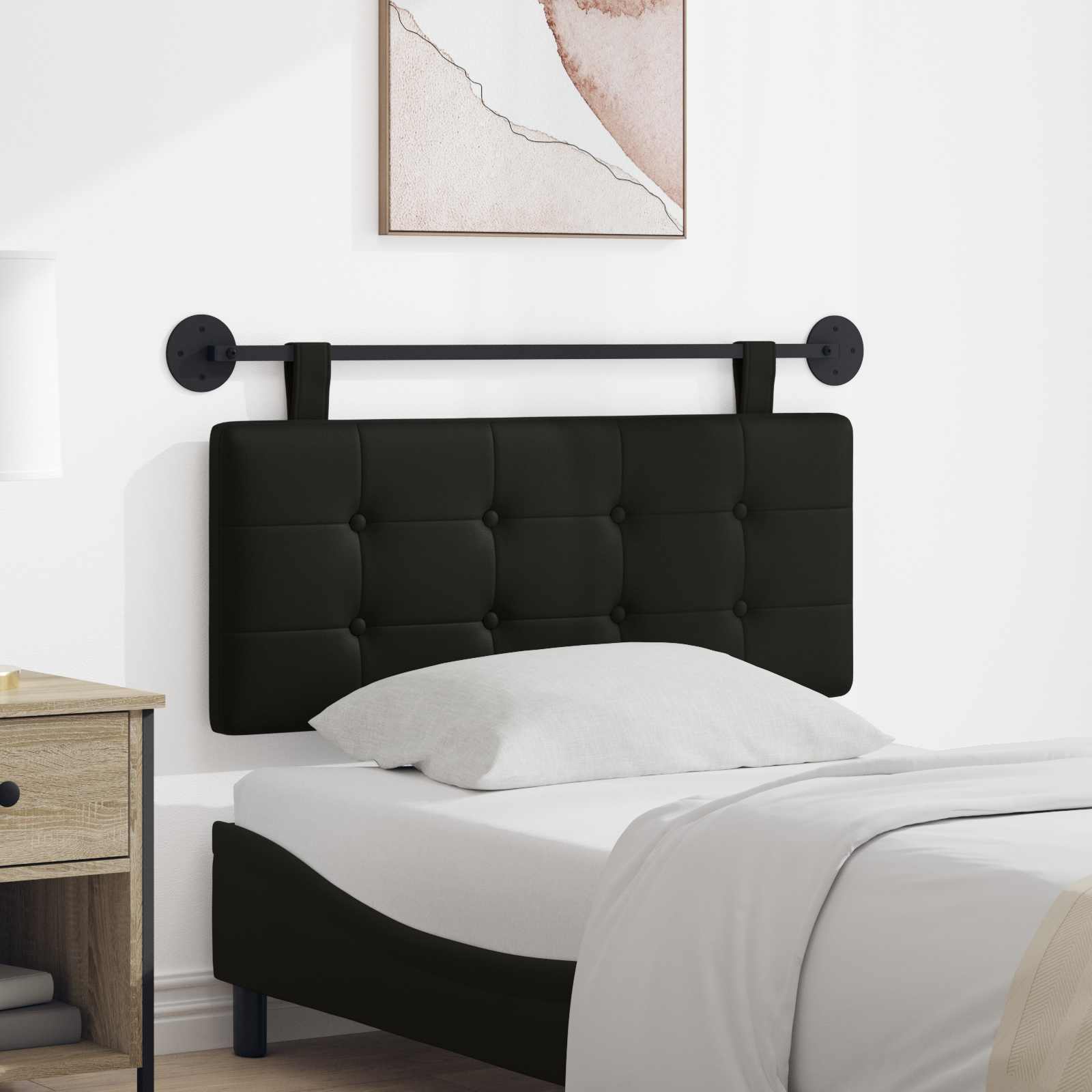vidaXL Hangend Hoofdeinde Crème 100 x 55 x 5 cm Nep Leer