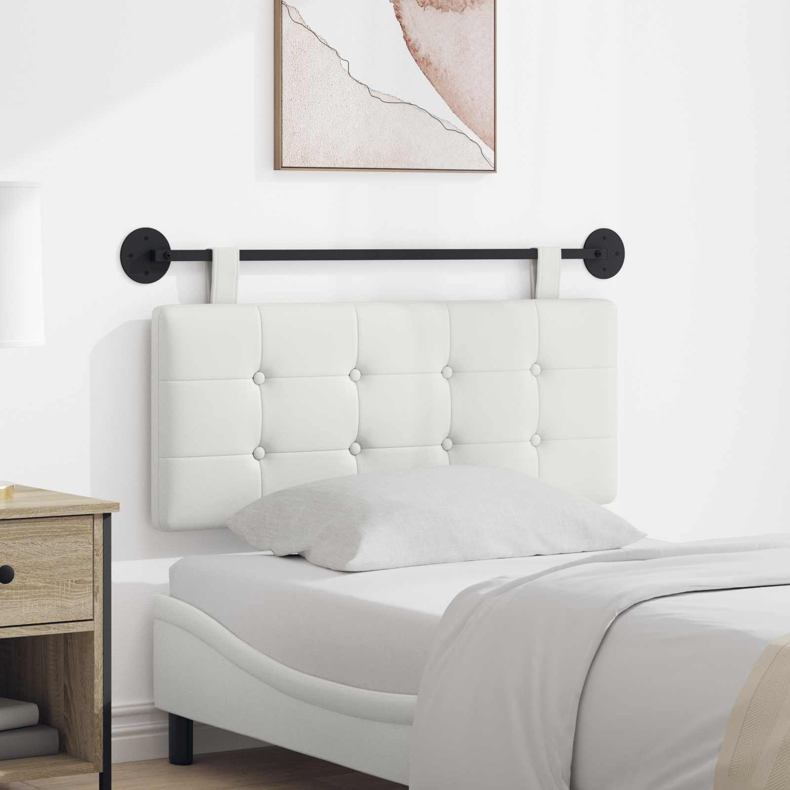 vidaXL Hangend Hoofdeinde Crème 100 x 55 x 5 cm Nep Leer
