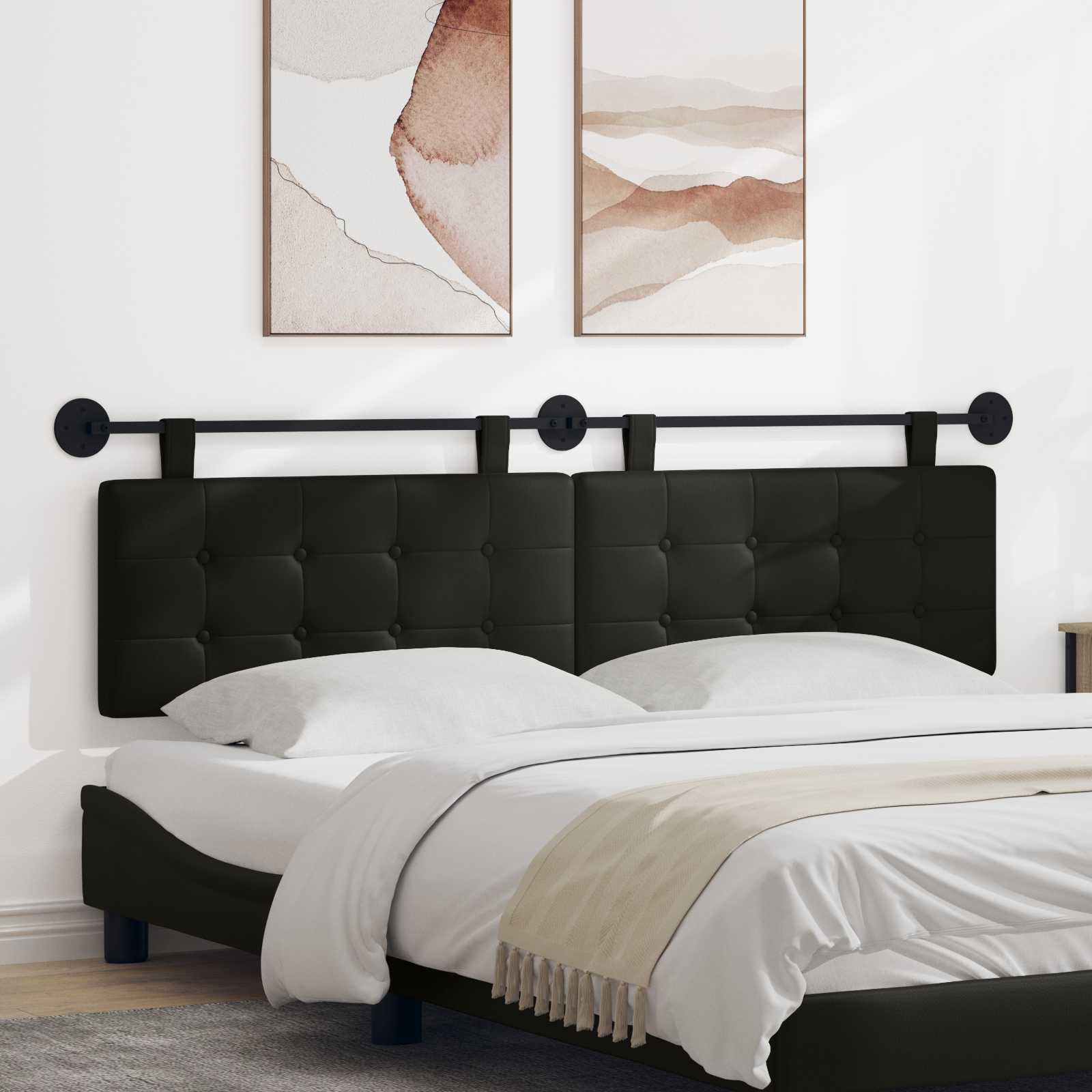 vidaXL Hangend Hoofdeinde Crème 100 x 55 x 5 cm Nep Leer