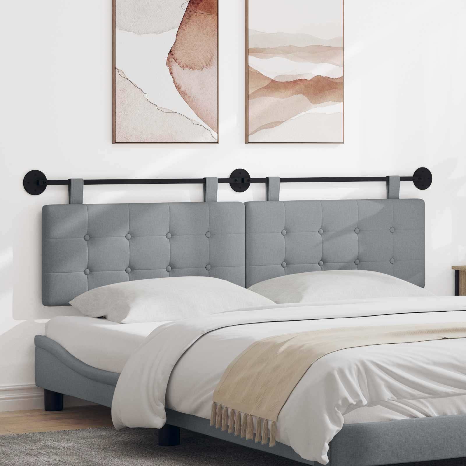 vidaXL Hangend Hoofdeinde Wandgemonteerd Wolkengrijs 130 x 55 x 5 cm
