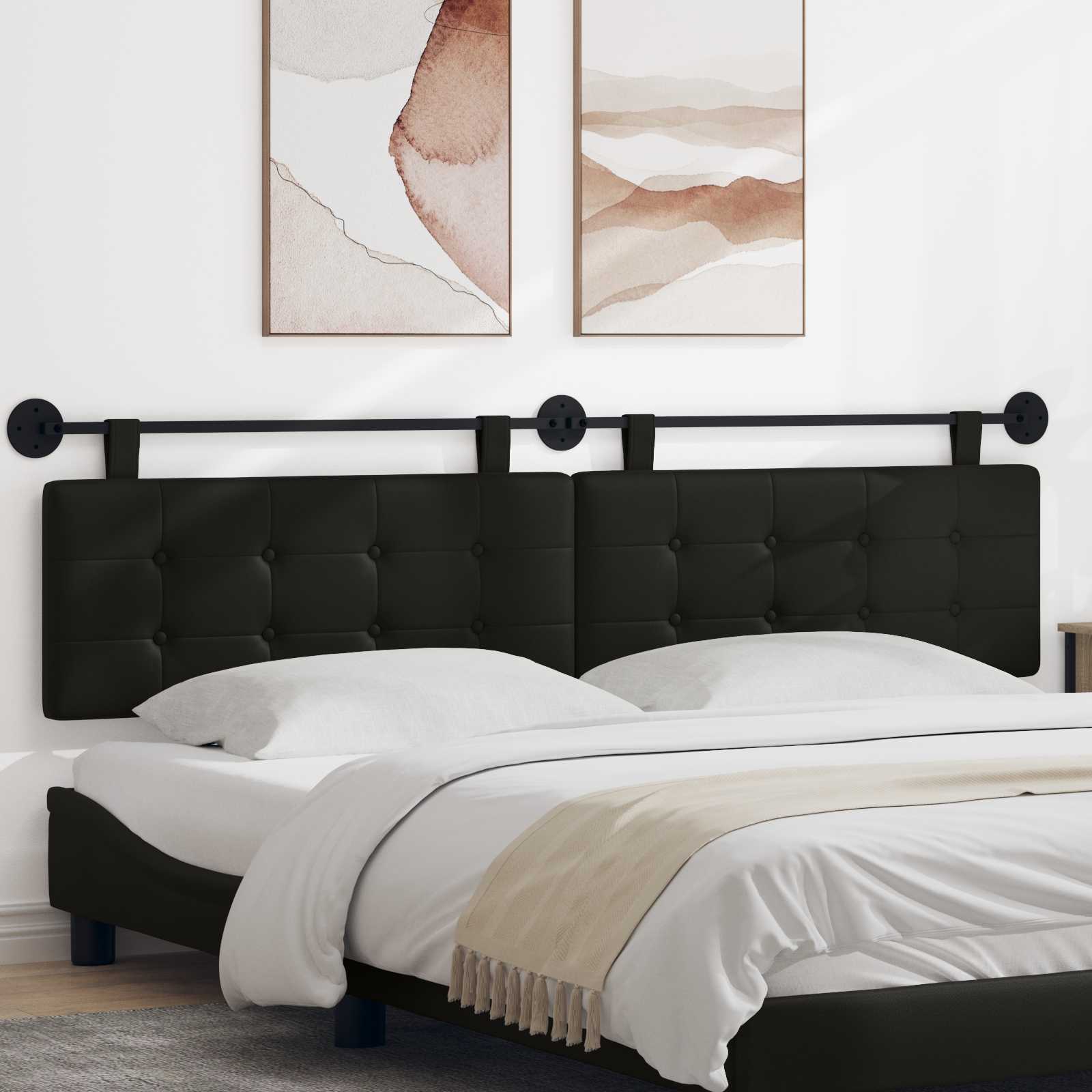 vidaXL Hangend Hoofdeinde Crème 100 x 55 x 5 cm Nep Leer
