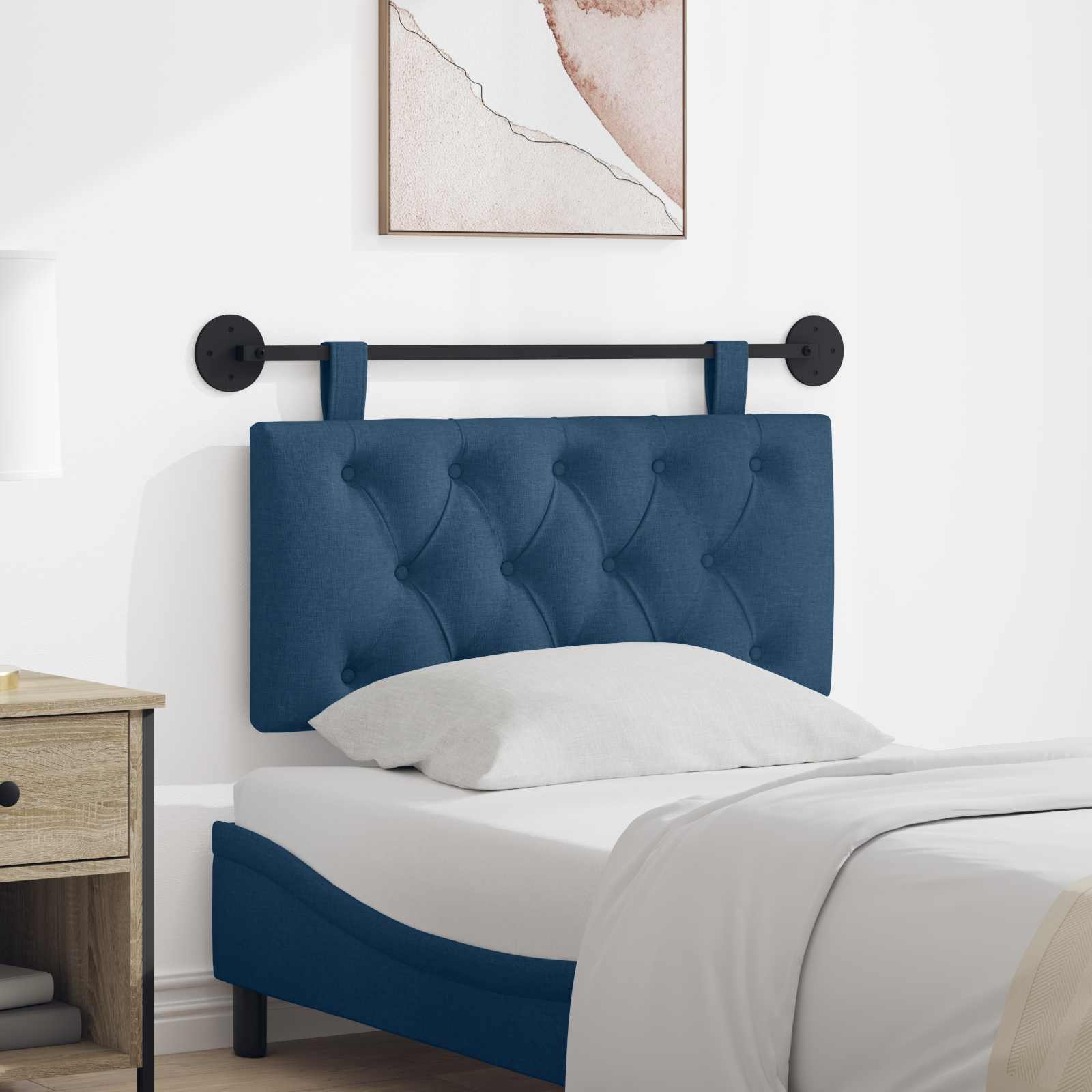 vidaXL Hangend Hoofdeinde Jeans Blauw 90 x 55 x 7 cm Stof