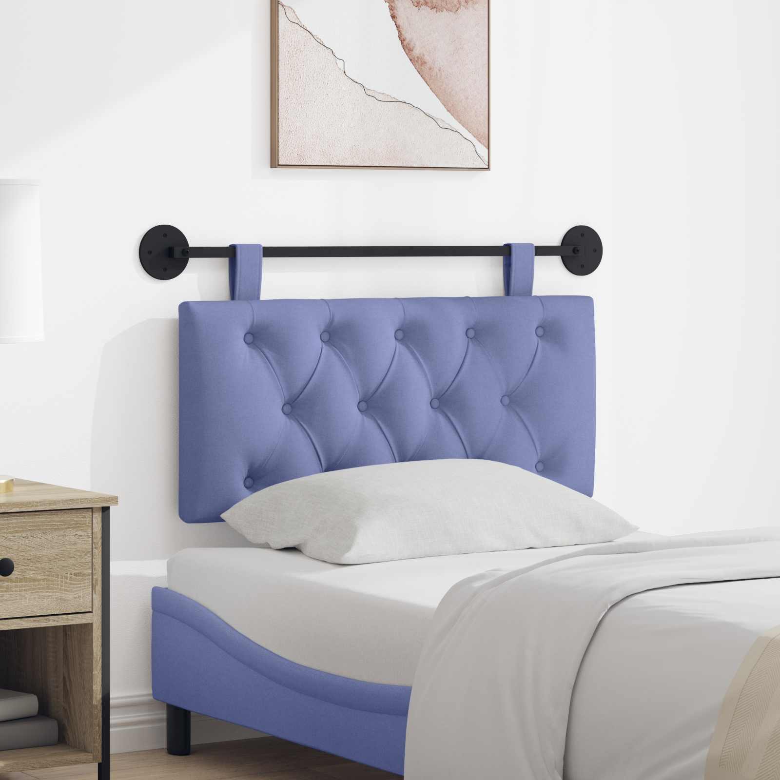 vidaXL Hangend Hoofdeinde Jeans Blauw 90 x 55 x 7 cm Stof