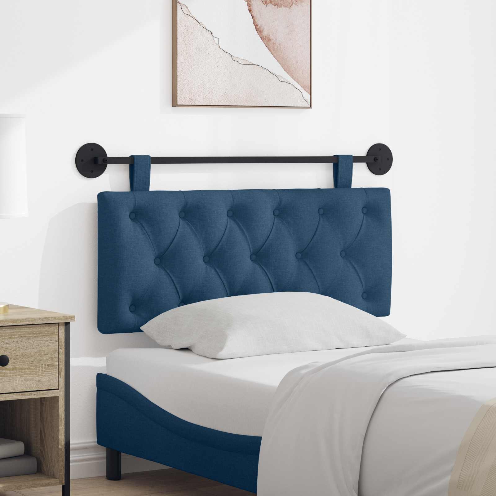 vidaXL Hangend Hoofdeinde Jeans Blauw 90 x 55 x 7 cm Stof