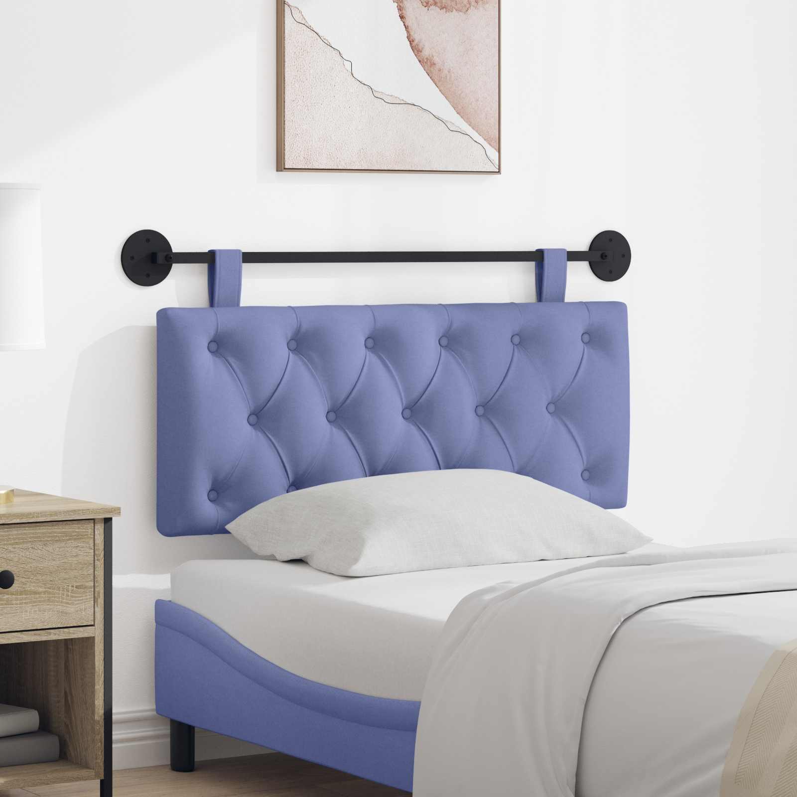 vidaXL Hangend Hoofdeinde Jeans Blauw 90 x 55 x 7 cm Stof