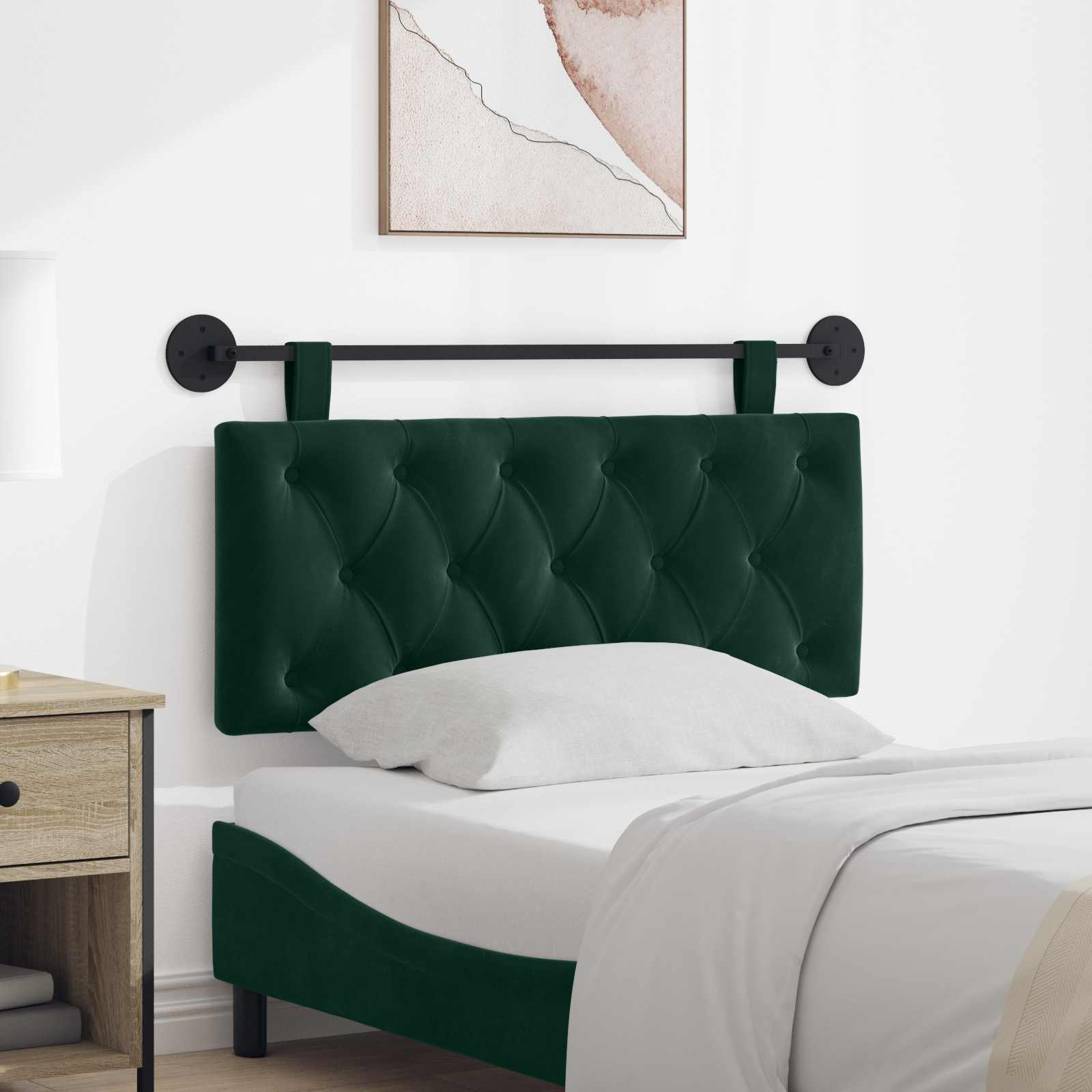 vidaXL Hangend Hoofdeinde Lichtgrijs 90 x 55 x 7 cm Fluweel