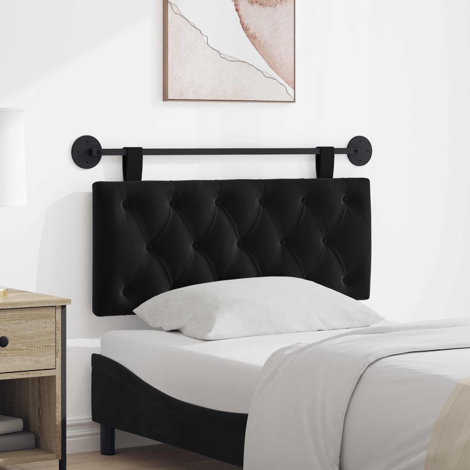vidaXL Hangend Hoofdeinde Lichtgrijs 90 x 55 x 7 cm Fluweel
