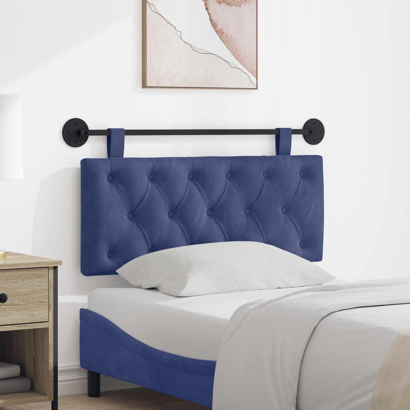 vidaXL Hangend Hoofdeinde Lichtgrijs 90 x 55 x 7 cm Fluweel