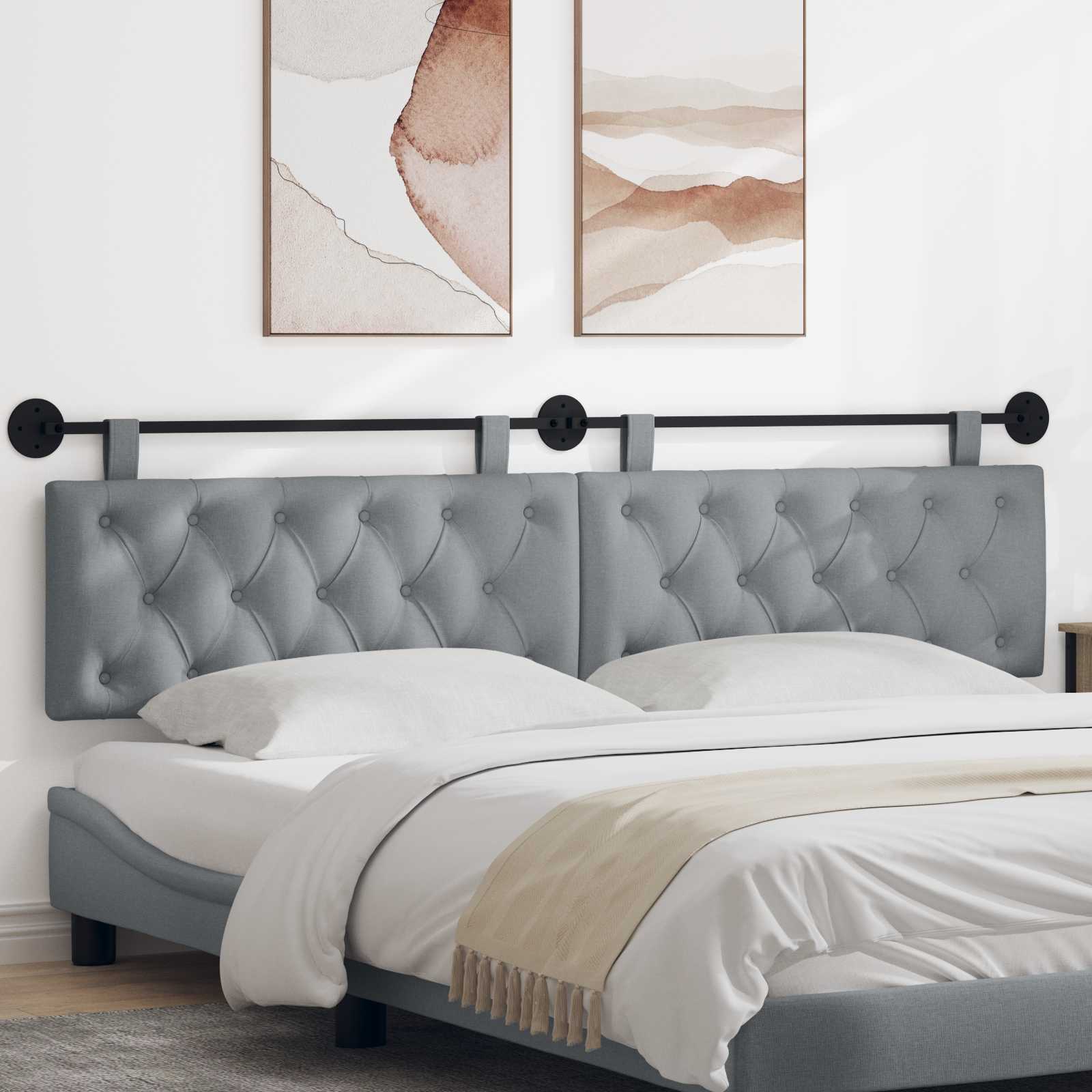 vidaXL Hangend Hoofdeinde Jeans Blauw 90 x 55 x 7 cm Stof