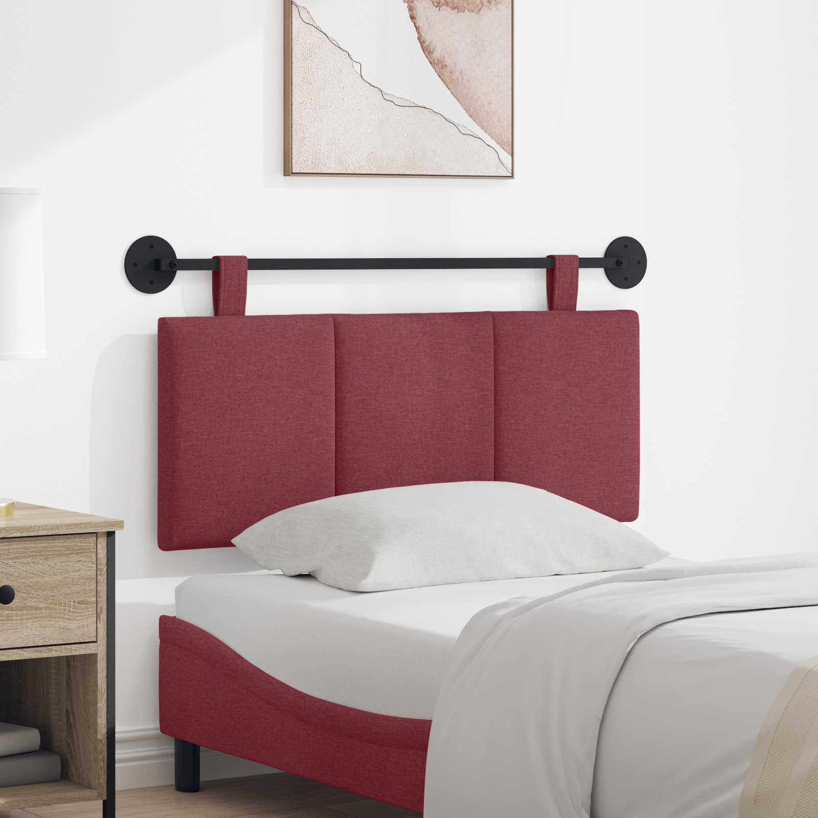 vidaXL Hangend Hoofdeinde Gestreept Wolkengrijs 90 x 55 x 5 cm Stof