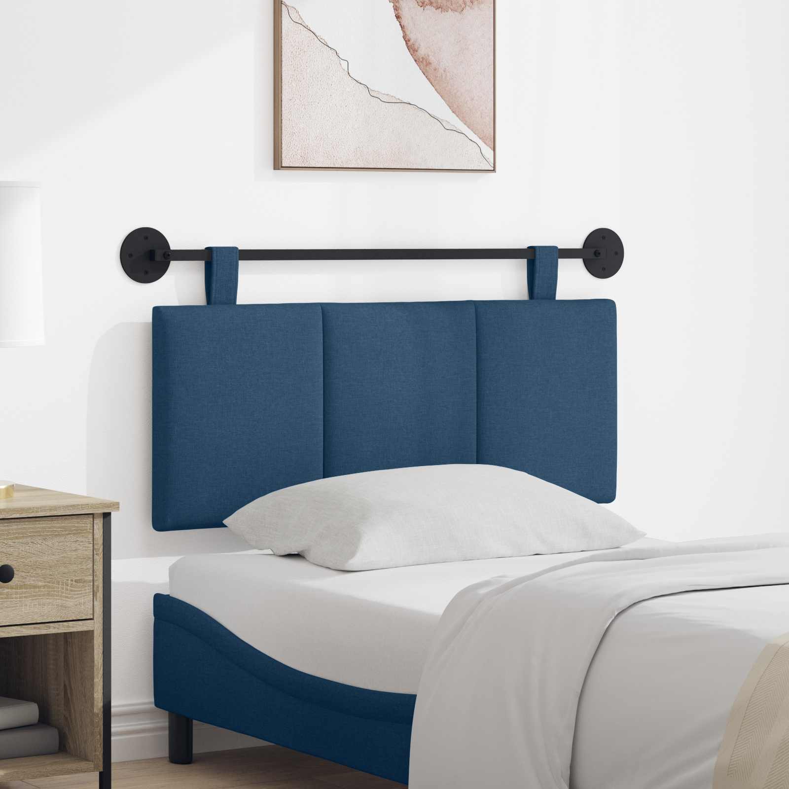vidaXL Hangend Hoofdeinde Gestreept Wolkengrijs 90 x 55 x 5 cm Stof