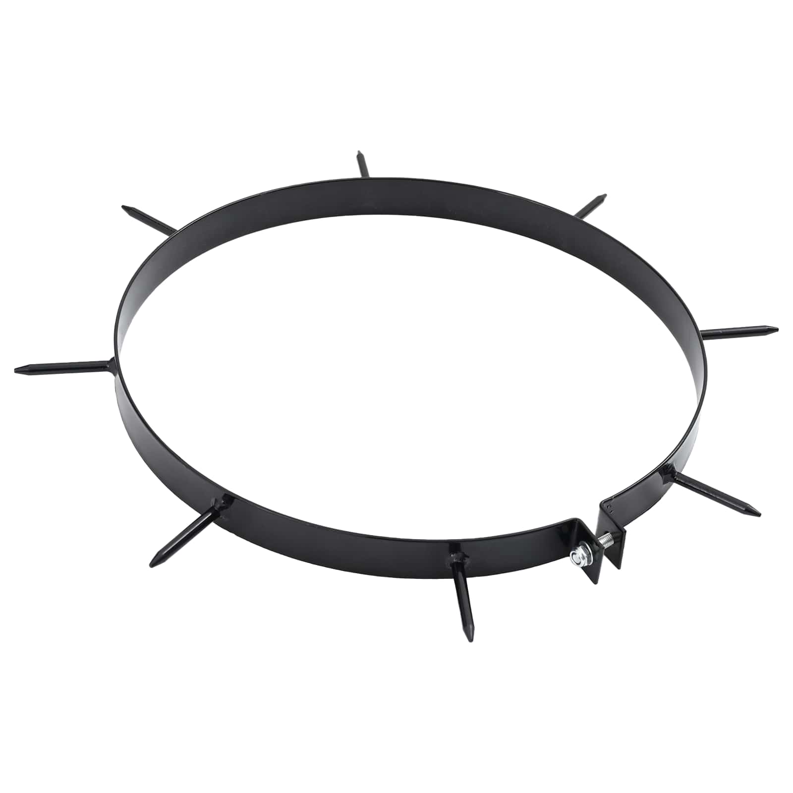 vidaXL Grasbeluchter Klem met Spikes 5 pcs Zwart Ø 300 mm IJzer