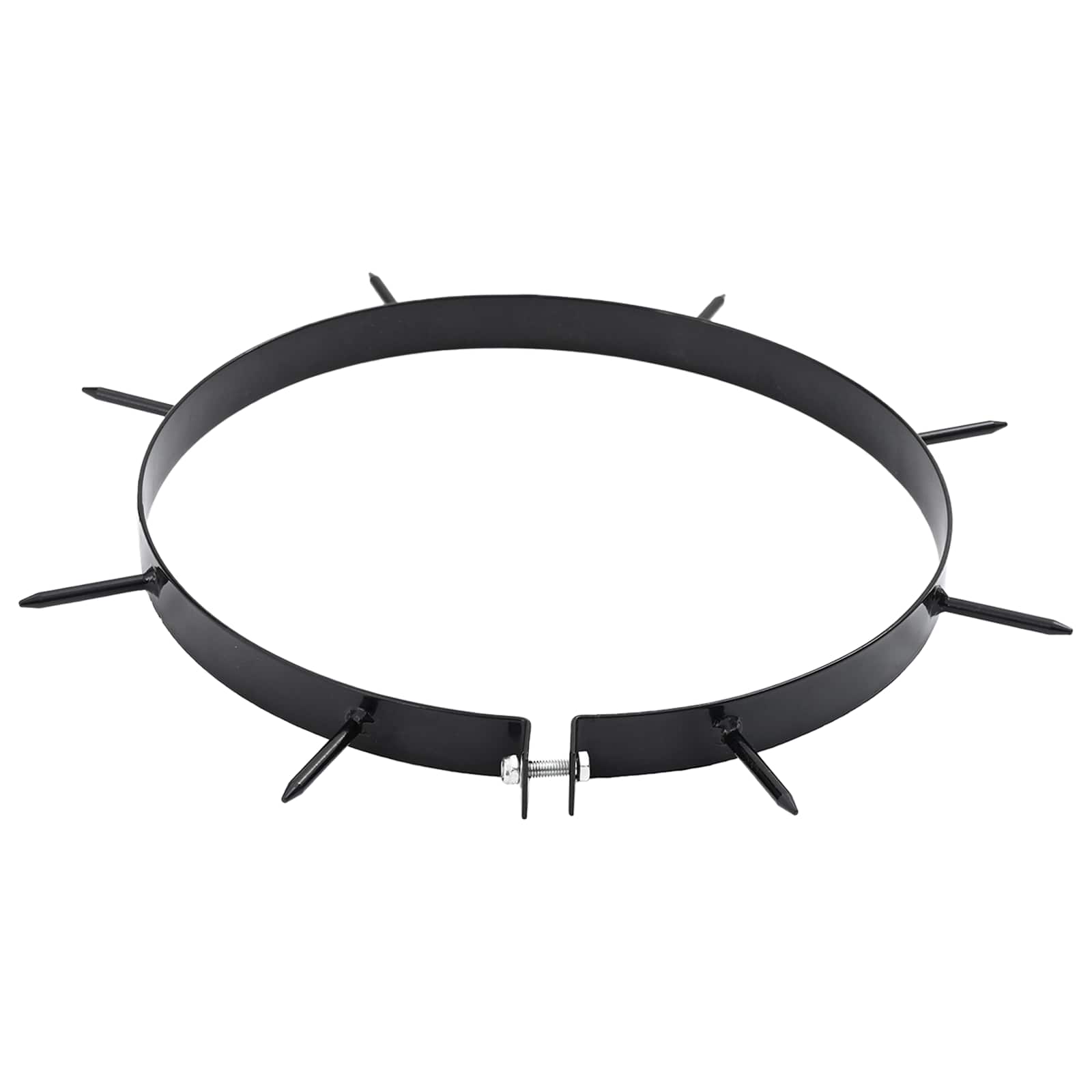 vidaXL Grasbeluchter Klem met Spikes 5 pcs Zwart Ø 300 mm IJzer