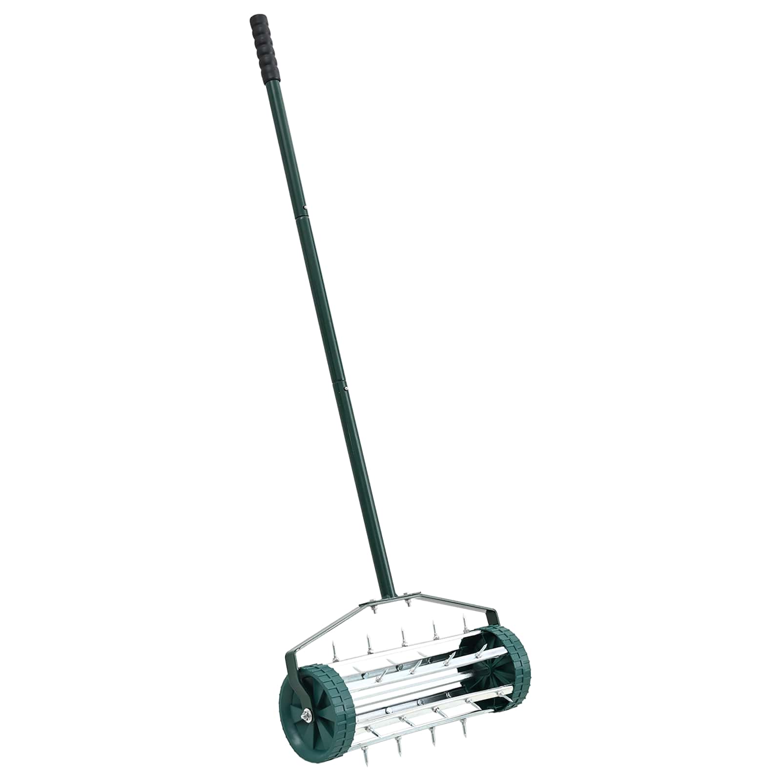 vidaXL Lawn Roller Pull met Aerator Klemmen Groen 127,5 x 44 cm Staal