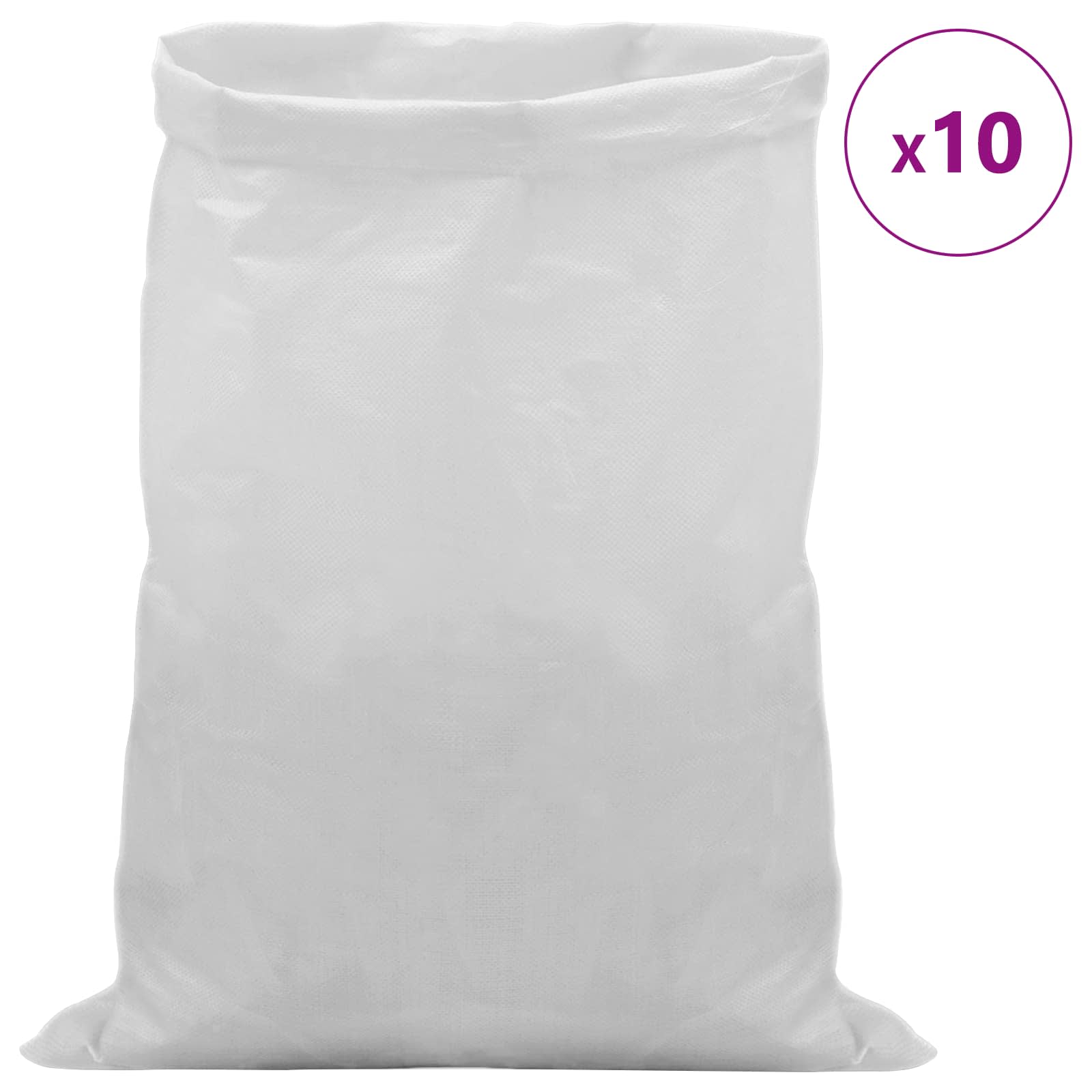 vidaXL Geweven zakken 10 pcs Wit 30 x 45 cm PP